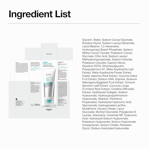 Anua PDRN Hyaluronic Acid Moisturizing Cleansing Foam, 5.07 fl oz | Daily Gentle Face Wash for Dry Skin, Salmon DNA Hydrating & Soft Facial Cleanser, Barrier Repair & Glow Glass Skin