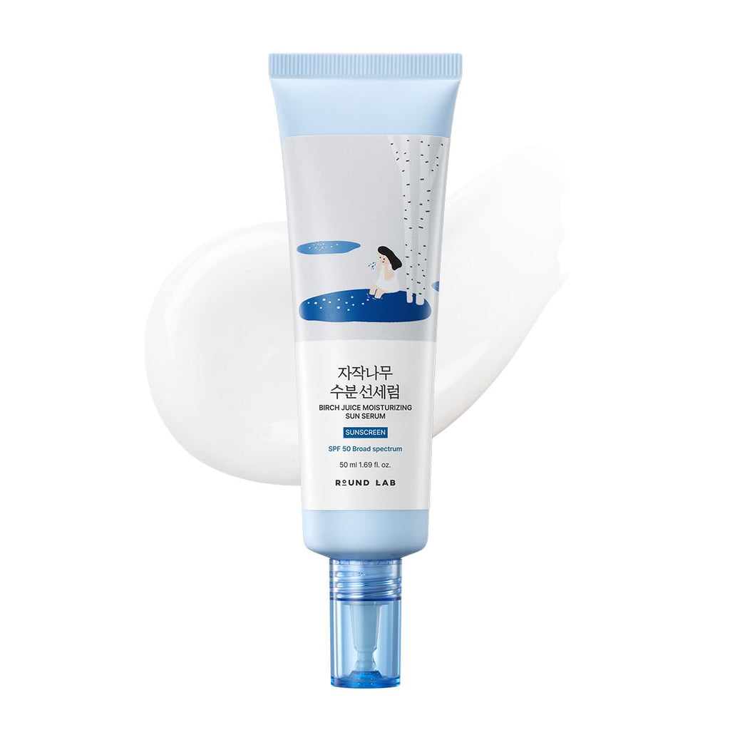 ROUND LAB Birch Juice Moisturizing Sun Serum SPF 50, 1.69 Fl Oz