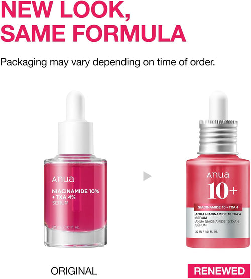 Anua Niacinamide 10 + TXA 4 Serum, Korean Skincare, 1.01 fl.oz | Dark Spot Care, Hyaluronic Acid, Tranexamic Acid, Lightweight & Hydrating All-in-One Daily Facial Serum for Glass Skin