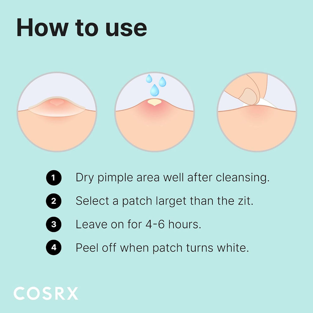 COSRX Acne Pimple Patches Absorbing Hydrocolloid Spot, 3 Size (72 Count) | Pimple Stickers for Blemishes and Zits Cover, Absorbs Zits & Blemish, Spot Stickers for Face and Body, Korean Skin Care