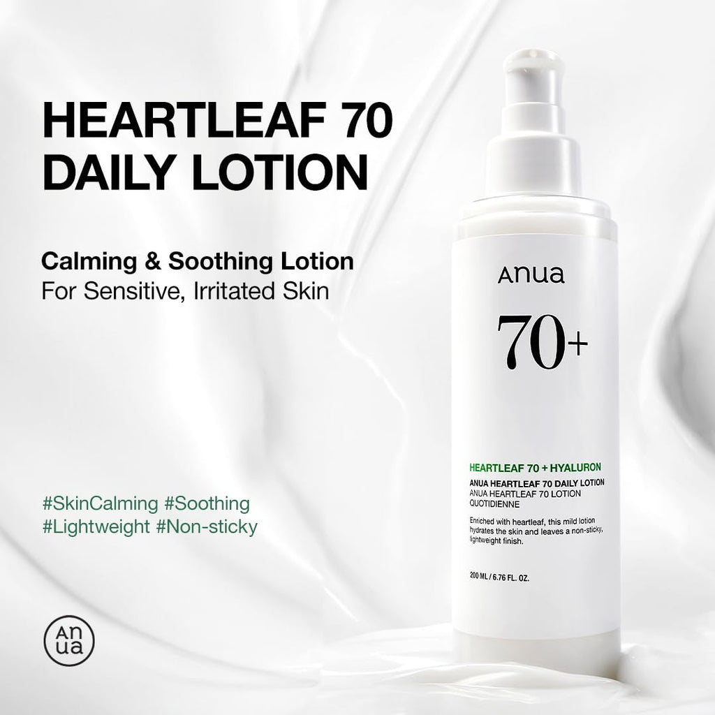 Anua Heartleaf Daily Lotion, 6.76 fl.oz | Lightweight Face Moisturizer with Hyaluronic Acid, Gentle & Calming Face Cream for Soothing, Hydration, & Moisture Barrier