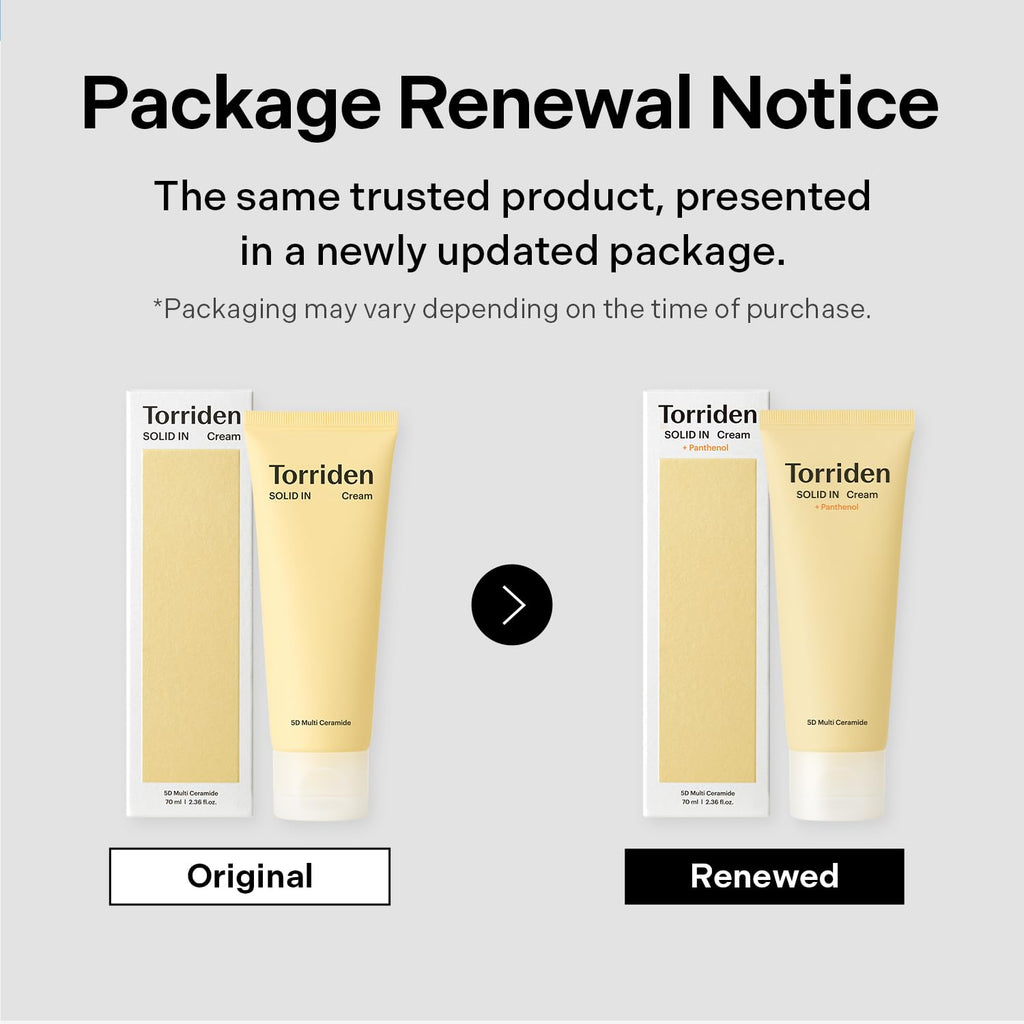 Torriden SOLID IN Ceramide Cream 70ml (2.36 fl. oz.) | Ceramide Moisturizer for Healthy Skin Barrier, Soothing, Nourishing | 5 types of Ceramide, Allantoin, Panthenol
