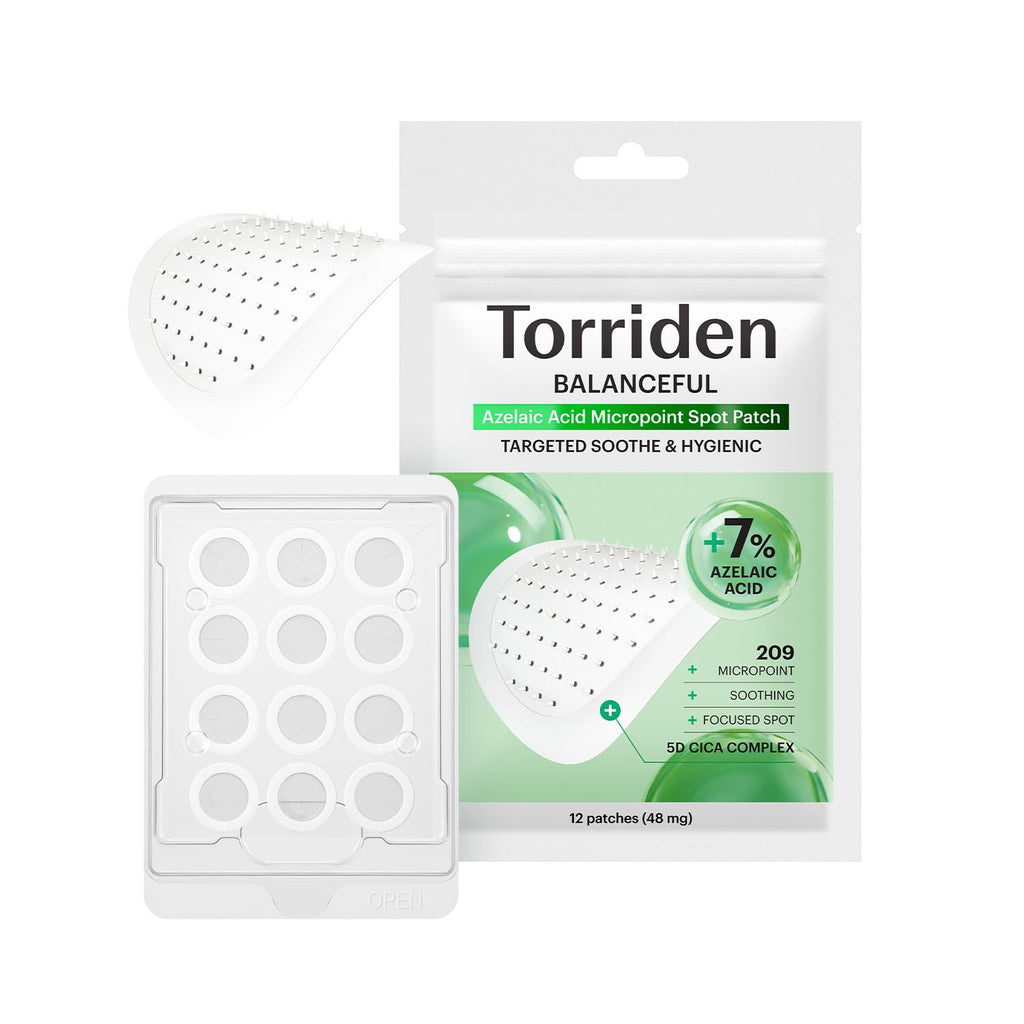 Torriden BALANCEFUL Azelaic Acid Micropoint Spot Patch (12 patches) | Blemish Care with Micropoints & 5D Cica | Redness & Post-Blemish Marks care | Korean Skincare