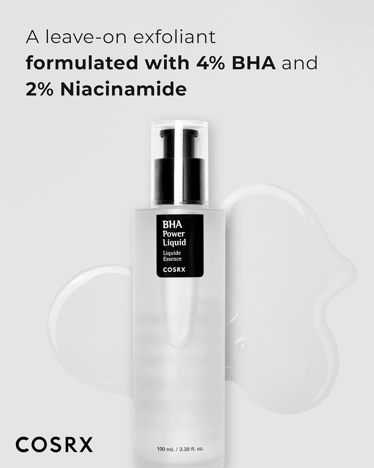 COSRX Niacinamide 2% + BHA 4% Blackhead Exfoliant Korean Toner, 3.38fl.oz | Pore Minimizer for Enlarged Pores, Sebum Control, Smooth Texture Care, for All Skin Types, K-Beauty Essential