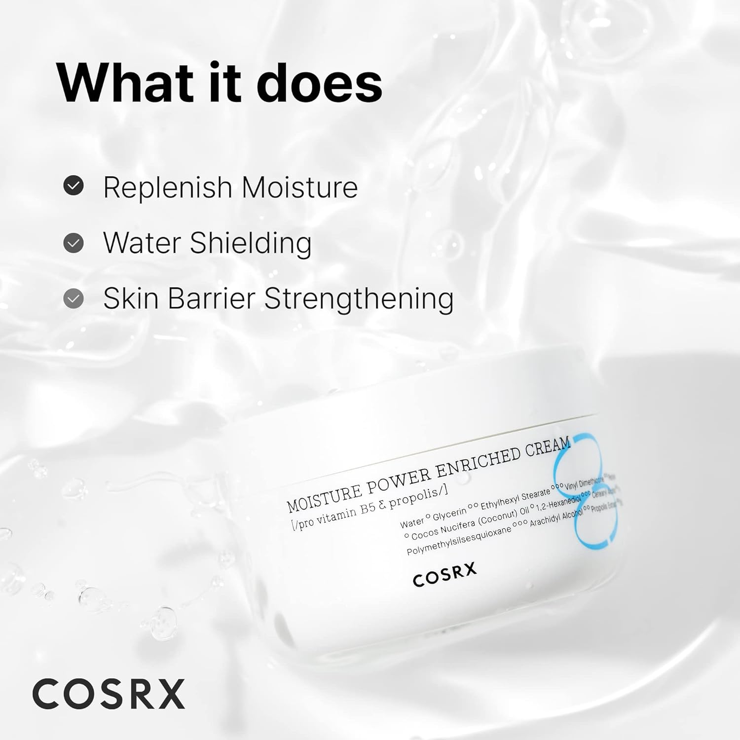 COSRX Hyaluronic Acid Moisturizer with Vitamin B5 & Panthenol, 1.69 fl.oz | Long Lasting Day, Night Hydration for Dry, Sensitive Skin, Propolis, Ceramide Barrier Care, Korean Skin Care