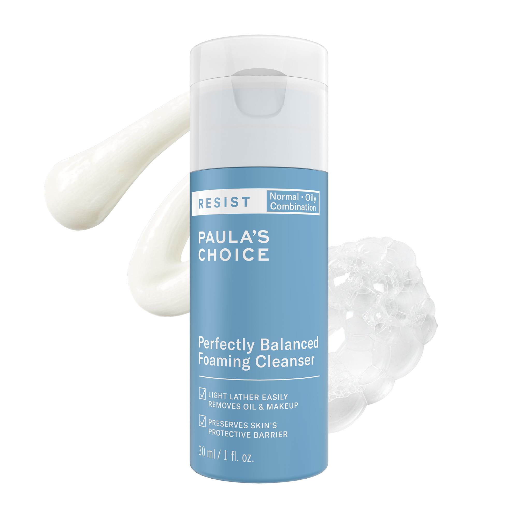 Paula's Choice RESIST Perfectly Balanced Foaming Facial Cleanser | Anti-Aging Face Wash with Hyaluronic Acid & Aloe for Large Pores & Oily Skin, Fragrance-Free