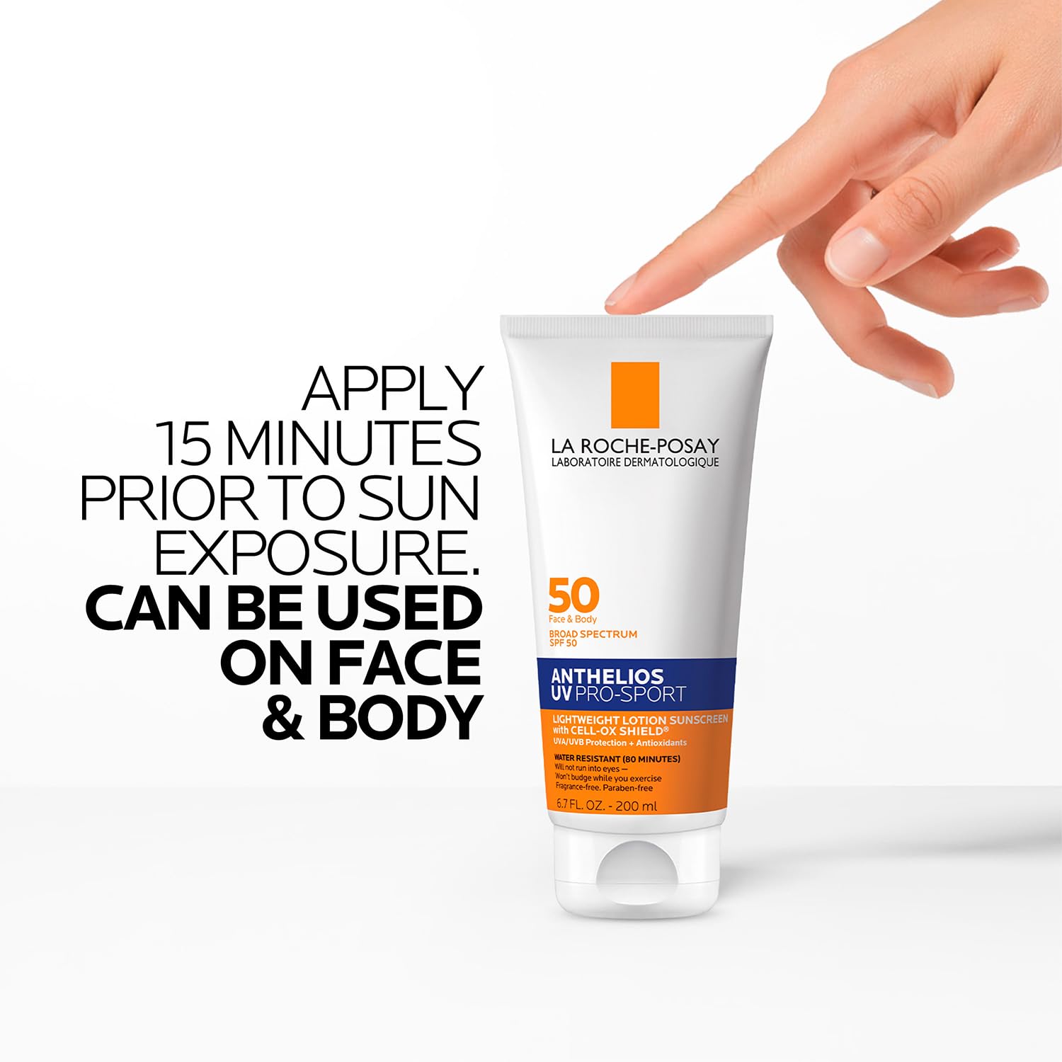 La Roche-Posay Anthelios UV Pro-Sport SPF 50 Sunscreen for Face&Body, Water&Sweat Resistant with Non-Drip Formula,Invisible Broad Spectrum Sunscreen Lotion,Lightweight&Breathable,6.7 Fl Oz (Pack of 2)
