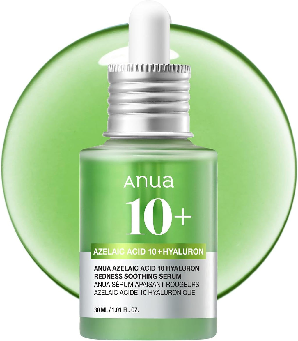 Anua Azelaic Acid 10 Hyaluron Redness Soothing Serum, 1.01 fl oz | Facial Serum for Blemish-Prone & Oily-Prone Skin, Lightweight & Hydrating Blemish Care, Hyaluronic Acid, Korean Skincare