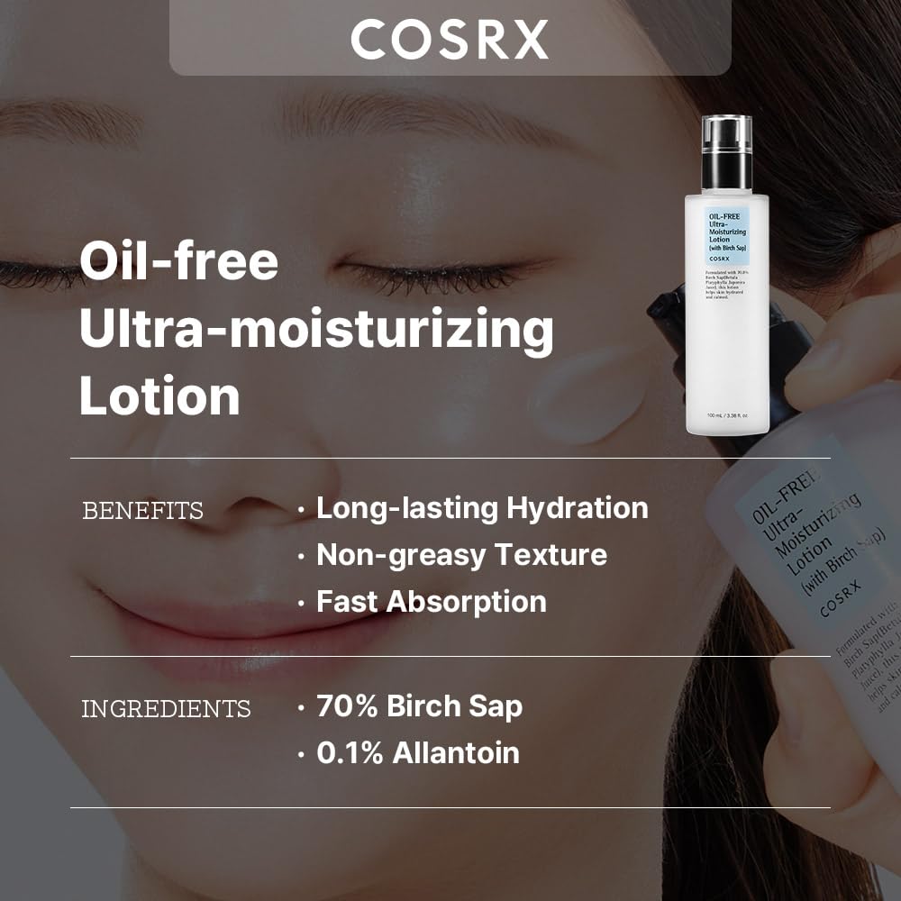 COSRX Oil-Free Revitalizing Duo - Oil Free Lotion with Birch Sap + Retinol 0.3% Cream