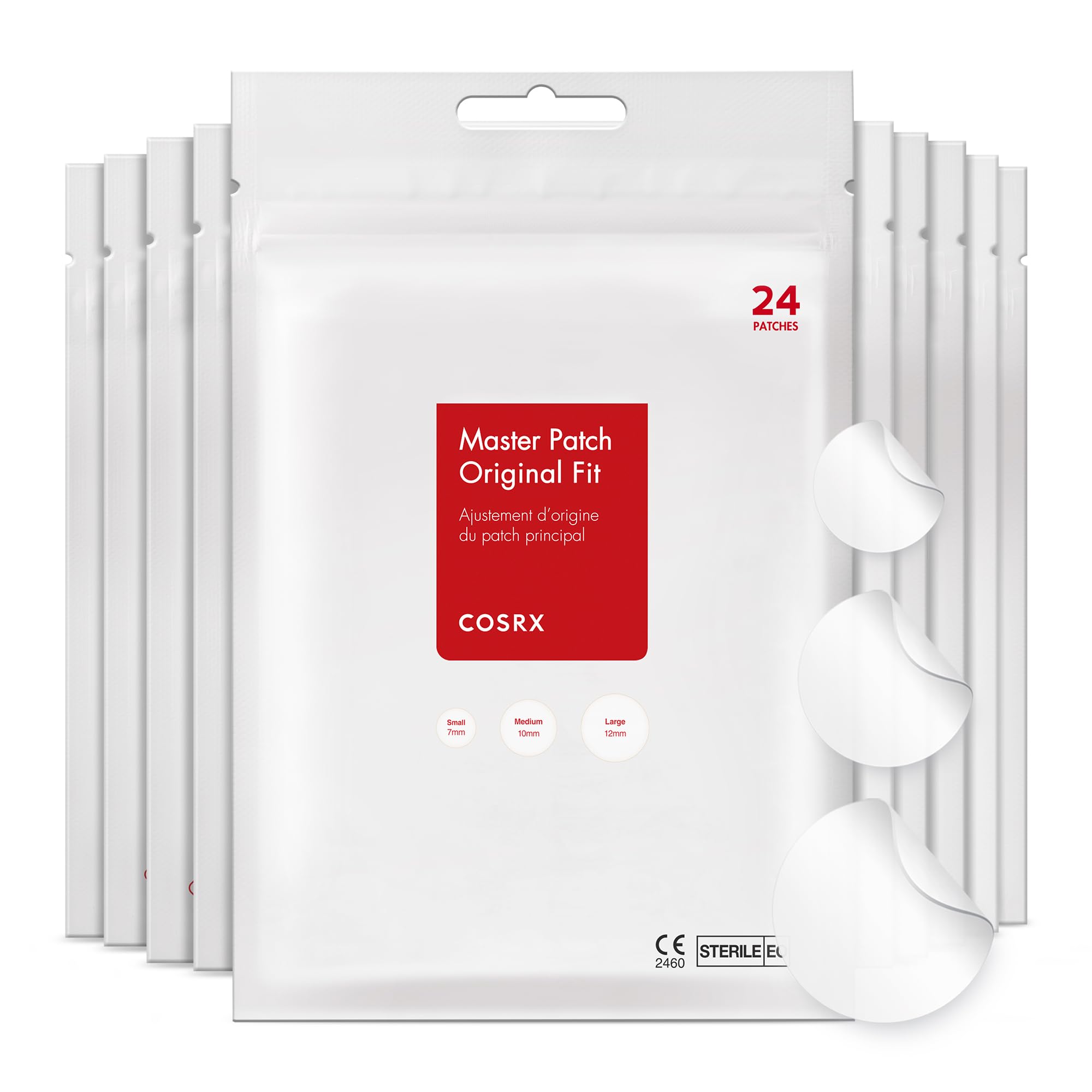 COSRX Acne Pimple Patches Absorbing Hydrocolloid Spot, 3 Size (72 Count) | Pimple Stickers for Blemishes and Zits Cover, Absorbs Zits & Blemish, Spot Stickers for Face and Body, Korean Skin Care