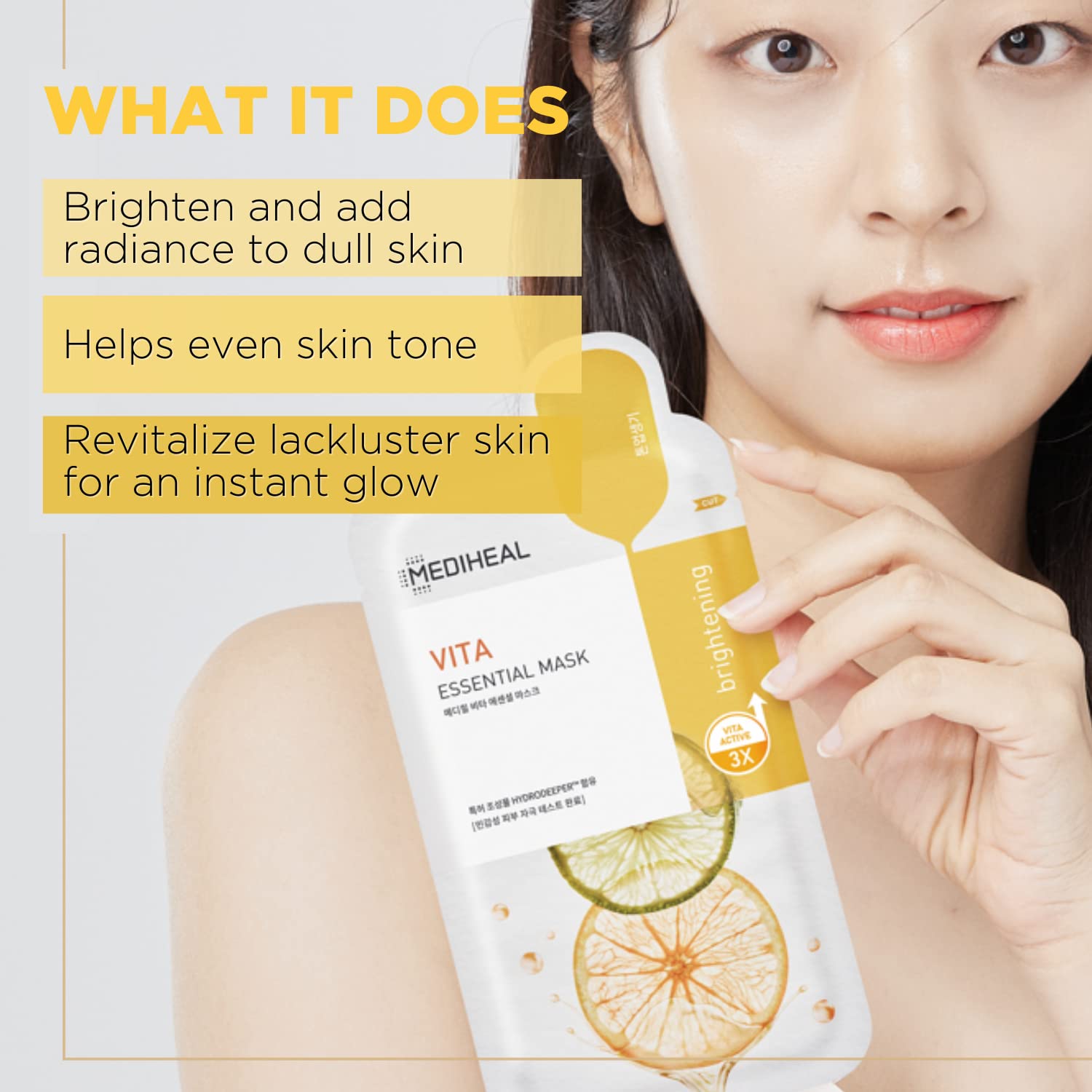Mediheal Best Korean Hyaluronate Watermide Essential Face Mask - Hydrating and Moisturizing Sheet Masks With Hyalu Active 3x For All Skin Types (10 Count)