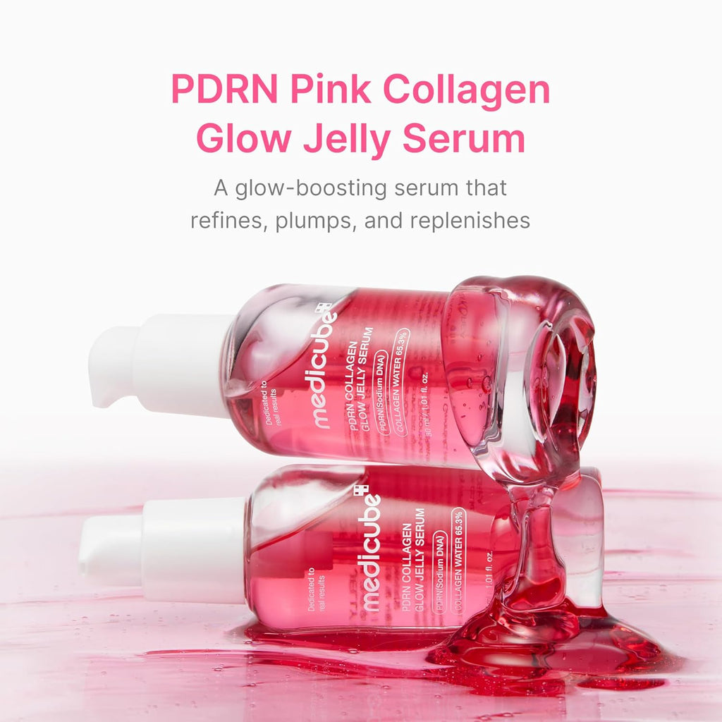 medicube PDRN Pink Collagen Glow Jelly Serum | Lightweight Water-Jelly For Plump & Supple Skin - Radiance & Elasticity Care, Korean Skin Care 1.01 fl.oz