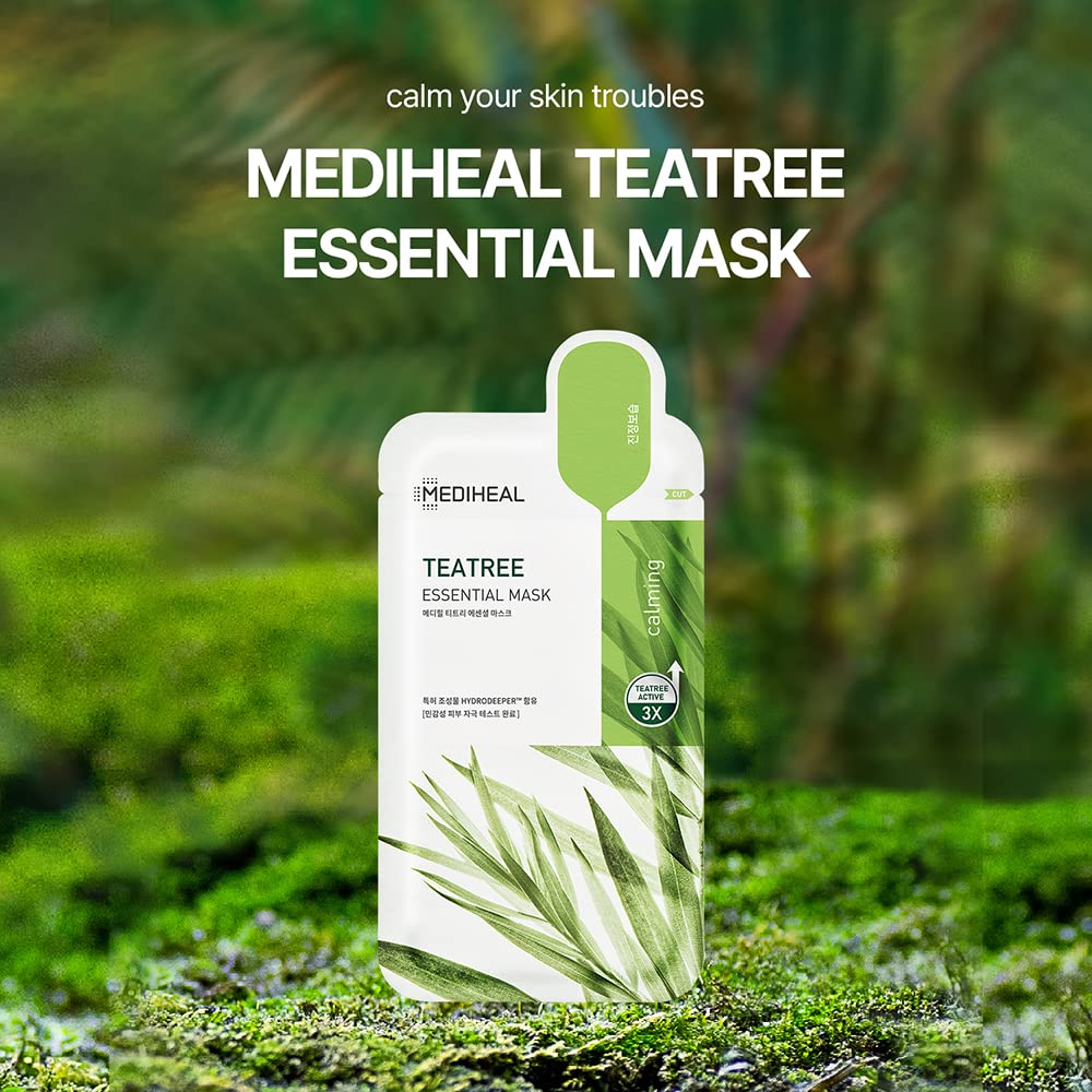 Mediheal Best Korean Hyaluronate Watermide Essential Face Mask - Hydrating and Moisturizing Sheet Masks With Hyalu Active 3x For All Skin Types (10 Count)