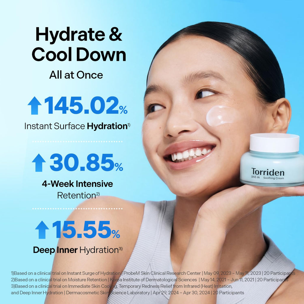 Torriden DIVE IN Hyaluronic Acid Soothing Cream 100ml (3.38 fl. oz) | Revitalizing Facial Moisturizer for Sensitive and Dry Skin | Hyaluronic Acid, Panthenol, Allantoin