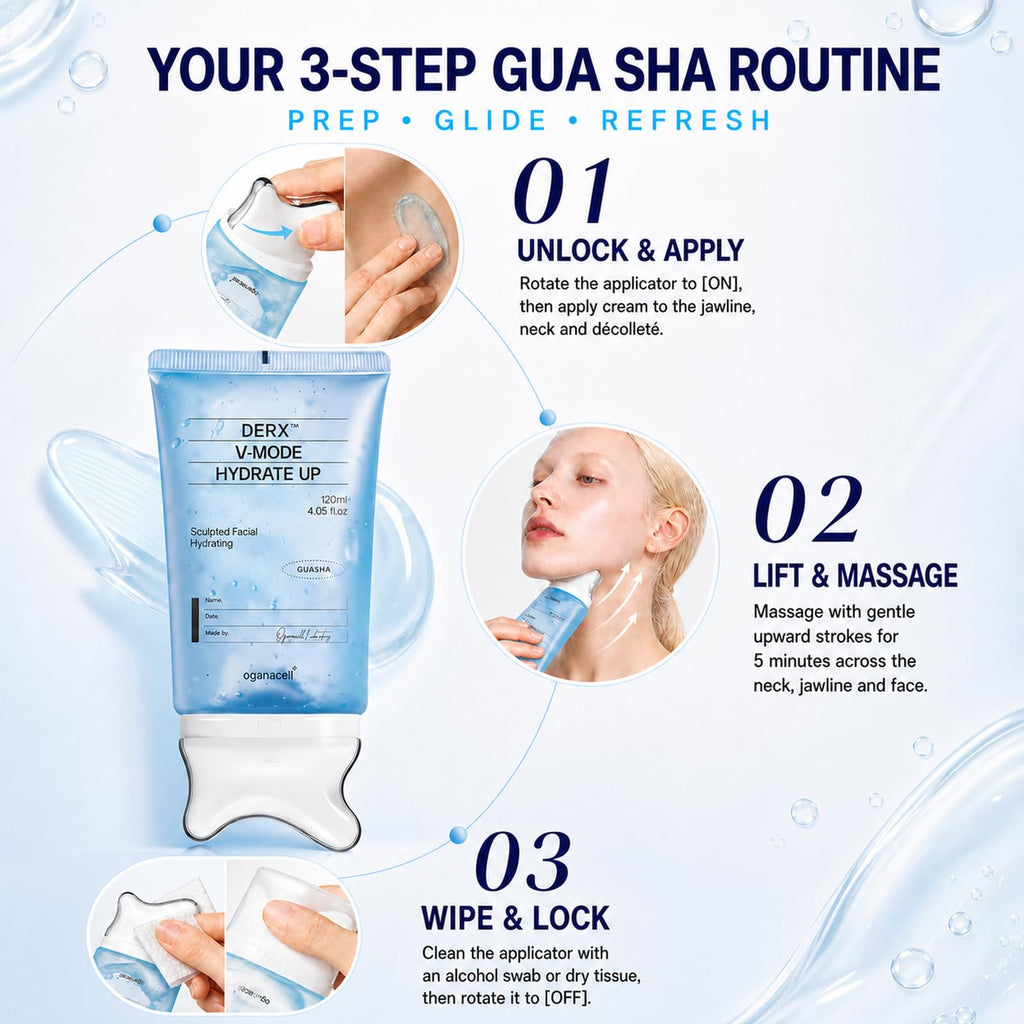 OGANA CELL PDRN Neck Cream For Lifting & Firming,Gua Sha Cream With Neck Massager For Contour Care Including Jawline & Neck, Extra Large Size For Long-Term Use With Korean Skincare 4.05 fl.oz