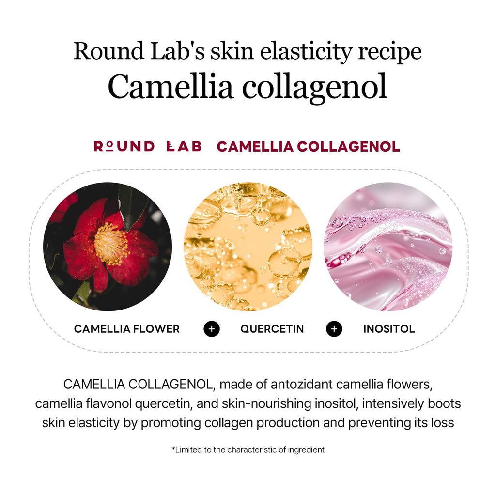 ROUND LAB Camellia Deep Collagen V Lifting Gel Mask 14ea | Double-chin Turkey Neck Instant Face Lifting Mask, Cooling and Depuffing Face Toning Belt, Firming Sagging Skin, Korean Skin Care, 10g/0.35oz