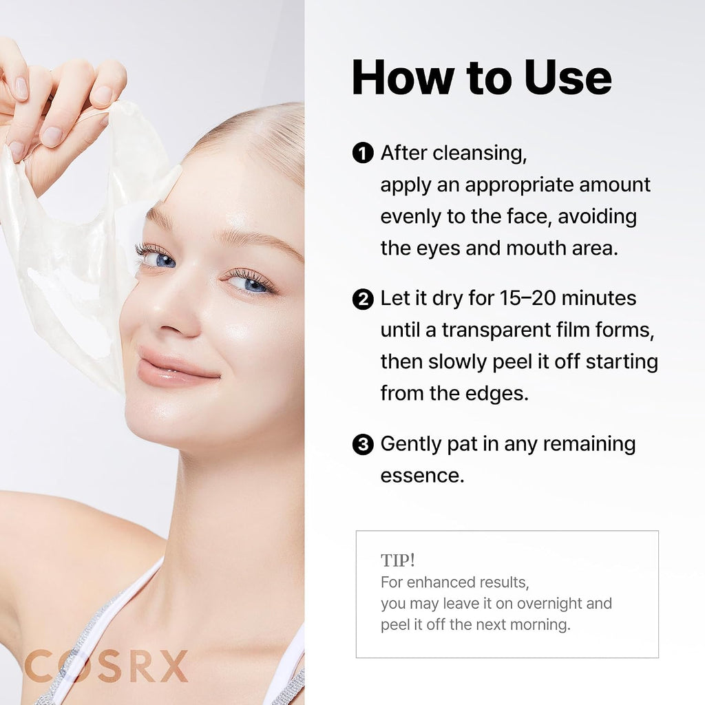 COSRX PDRN Exosome Overnight Face Mask, Korean Glass Skin Glow, 1.69 fl oz | +123% Hydration, Instant Glow, Glass Skin Finish, Elasticity & Firmness, PDRN Exosome Overnight Face Mask, Korean Skin Care