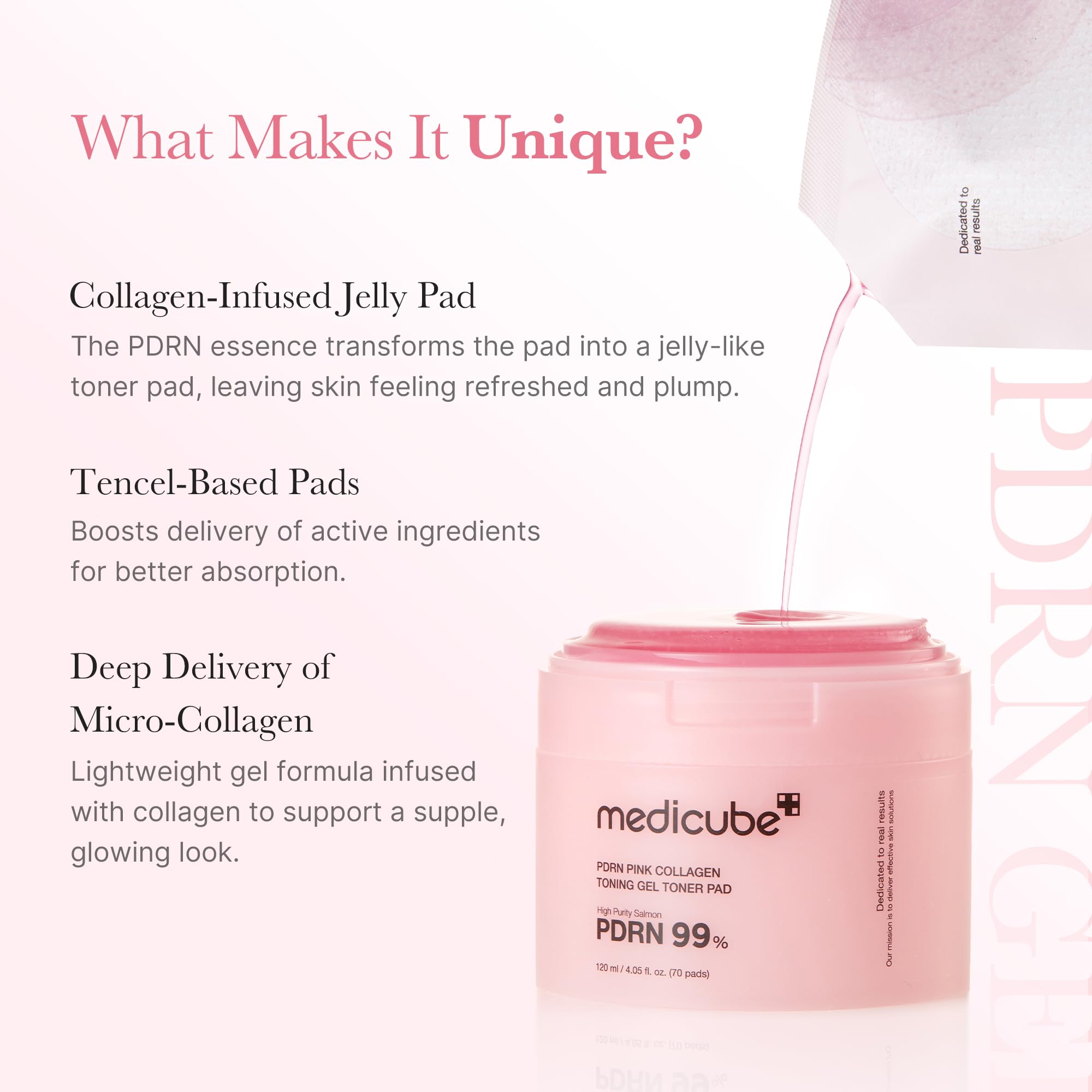 medicube Toner Pads Salmon DNA PDRN Pink Collagen Jelly Pad for Soothing