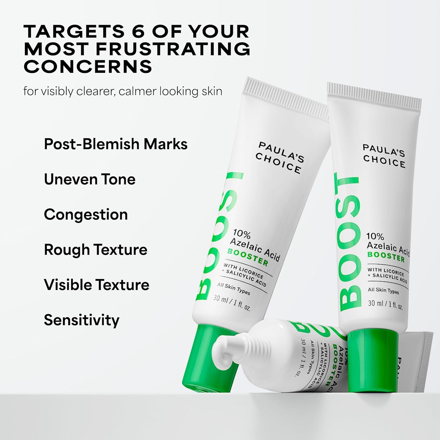 Paula's Choice BOOST 10% Azelaic Acid Booster Cream Gel, 1 Fl Oz | Oil-Free Serum Fades Discoloration & Post-Blemish Marks with Licorice Extract & Salicylic Acid, Fragrance-Free