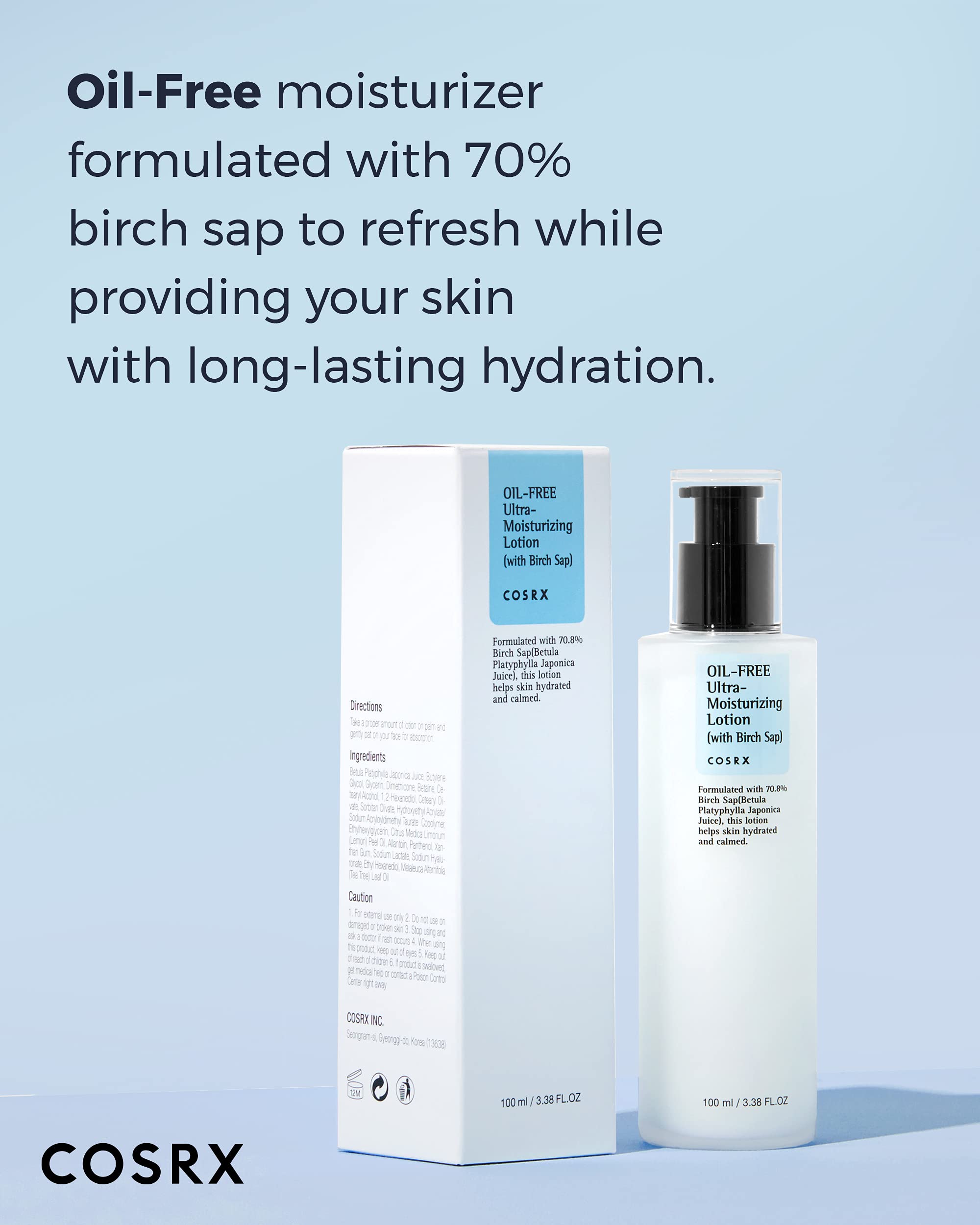 COSRX Oil-Free Revitalizing Duo - Oil Free Lotion with Birch Sap + Retinol 0.3% Cream