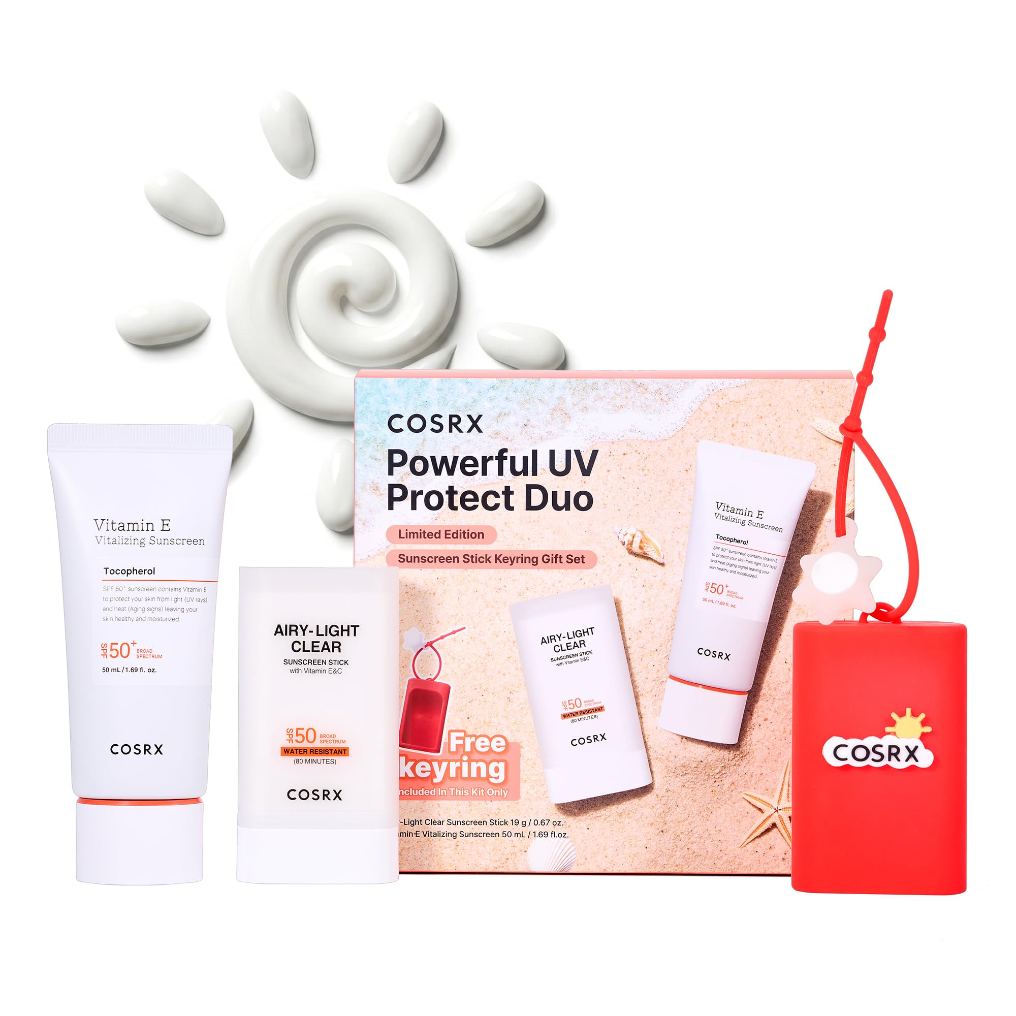 COSRX Airy-Light Clear Sunscreen Stick with Vitamin E&C, SPF 50, 0.67 oz | Korean Suncreen Stick Suncare Sunblock, Lightweight, No White Cast, Water resistant, Oil Control Matte Sunscreen for Face