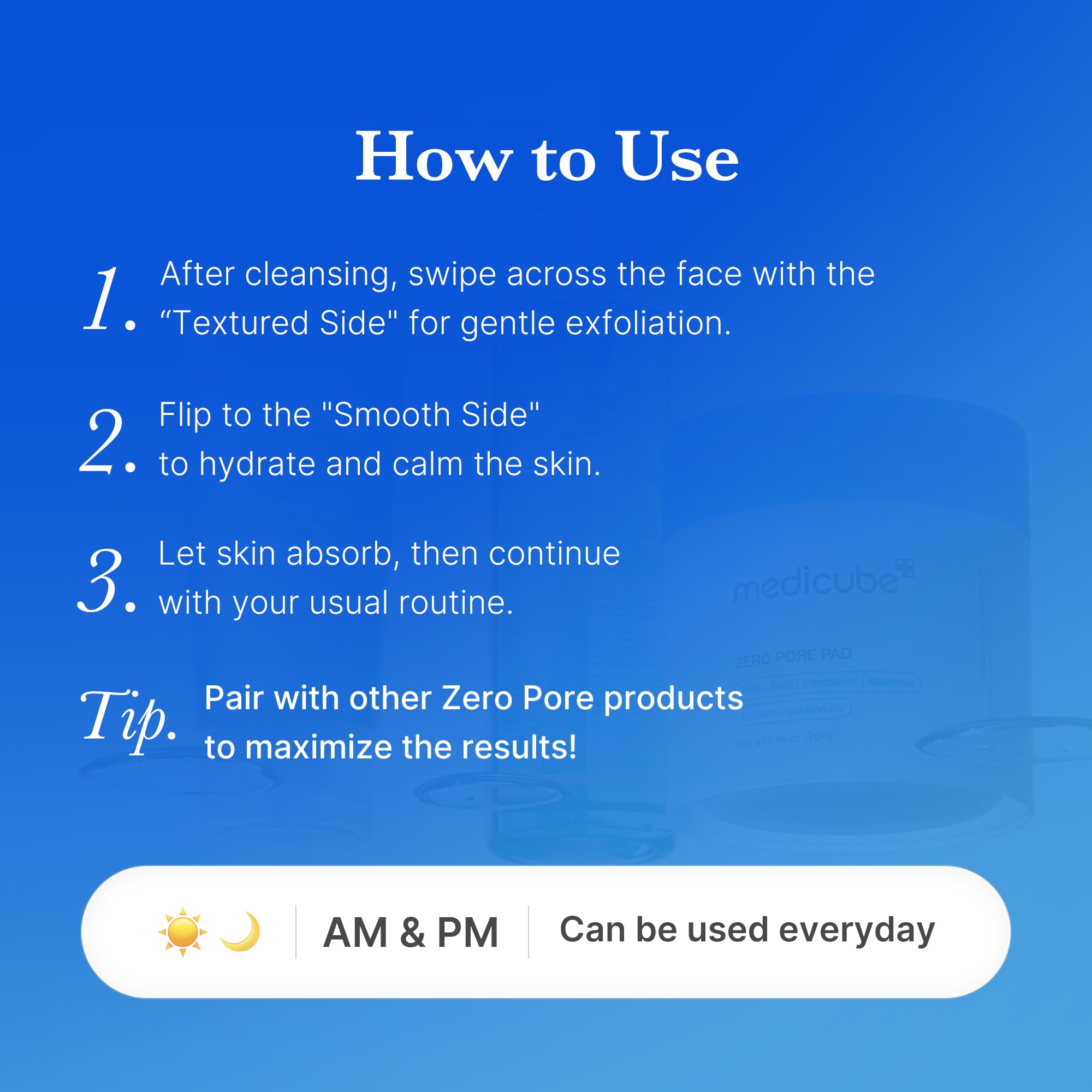 medicube Toner Pads Zero Pore Pad 2.0 for Exfoliation and Pore Care