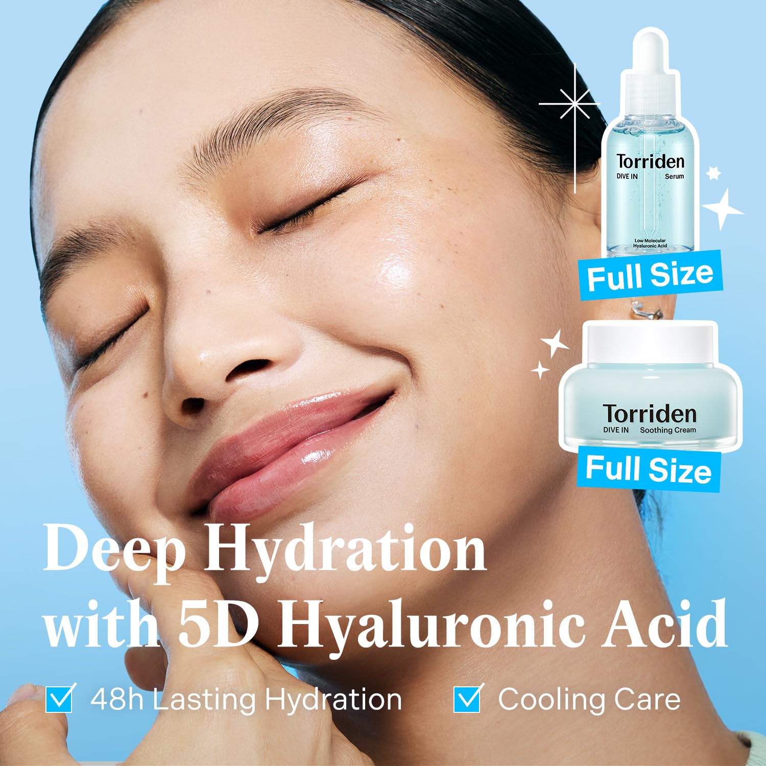 Torriden Softly Hydration Heroes DIVE IN Serum 1.69 fl.oz.+DIVE IN Soothing Cream 3.38 fl.oz+BALANCEFUL Cream 2.70 fl.oz.+BALANCEFUL Toner Pad 10 sheets | Korean Skincare Set for Hydration & Calming
