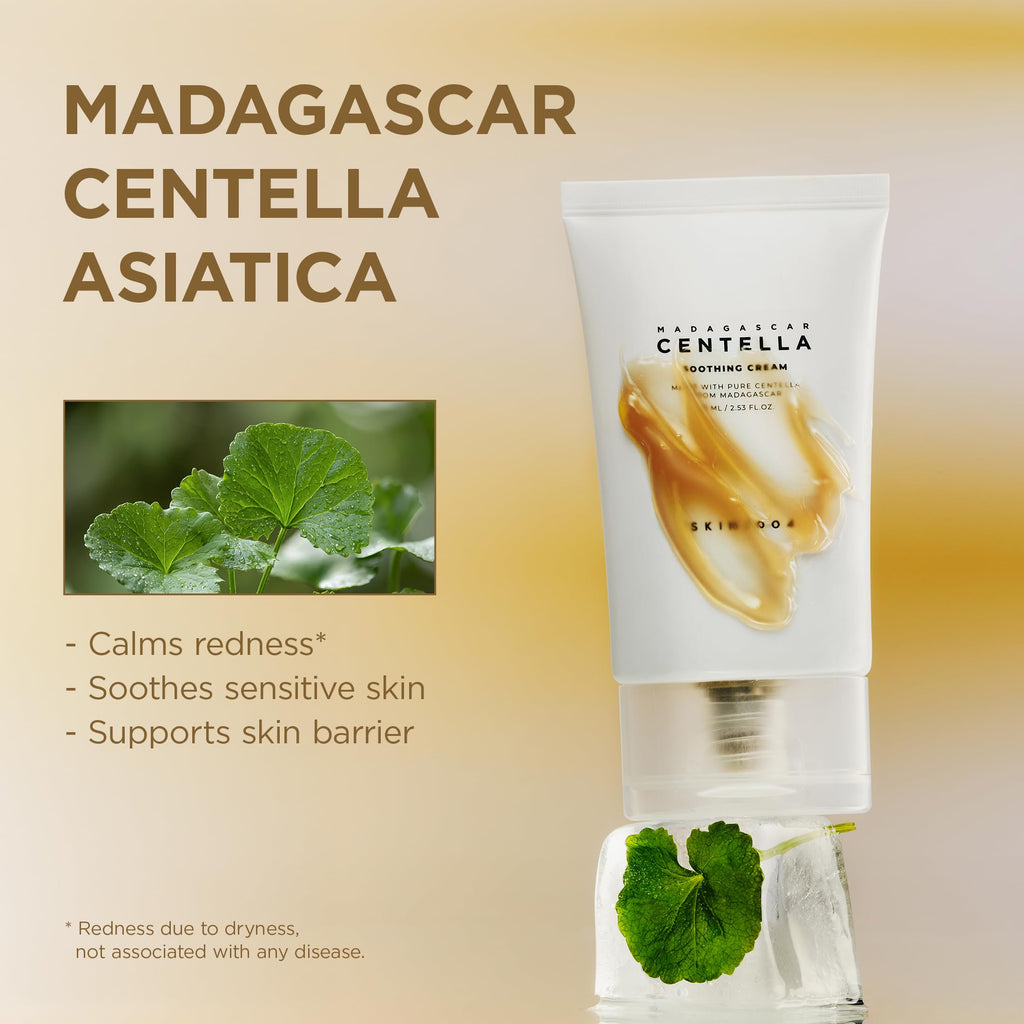 SKIN1004 Centella Soothing Cream, Face Moisturizer with Centella Asiatica, Korean Centella Moisturizer Cream for Soothing & Skin Barrier Support, Cica Gel Cream, Korean Skin Care, 2.53 fl.oz / 75ml
