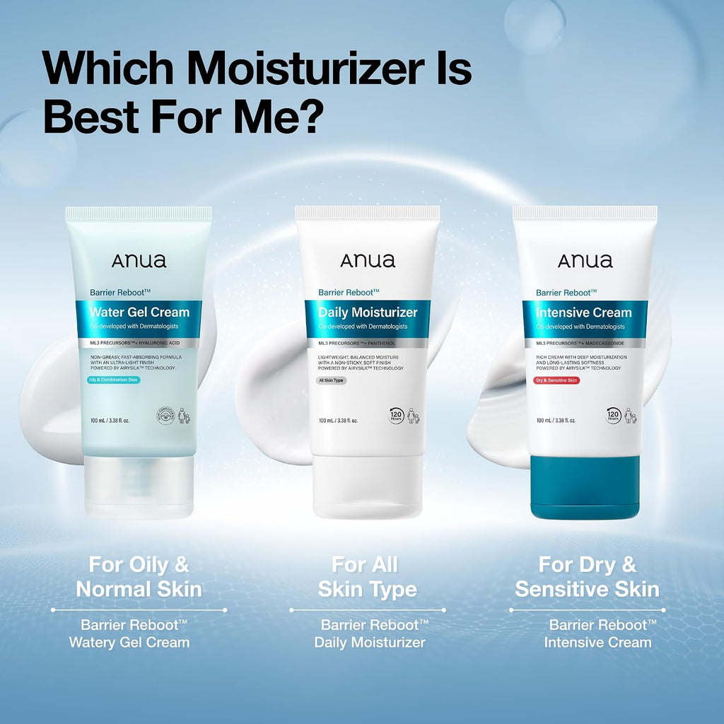 ANUA Barrier Reboot Daily Moisturizer, 3.38 fl oz | Ceramide Barrier Care Face Cream with Panthenol, Lightweight Hydration, Dermatologist Tested Korean Skincare
