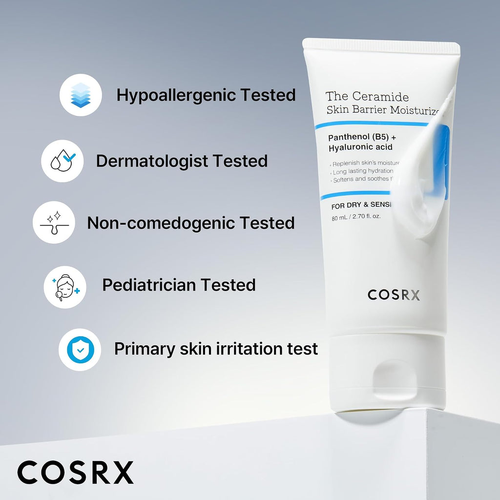 COSRX 7X Ceramide Moisturizer for Face, Barrier Repair Face Cream, 2.7oz | Family Face Moisturizer for Dry & Sensitive Skin, Korean Face Moisturizer, Korean Skin Care