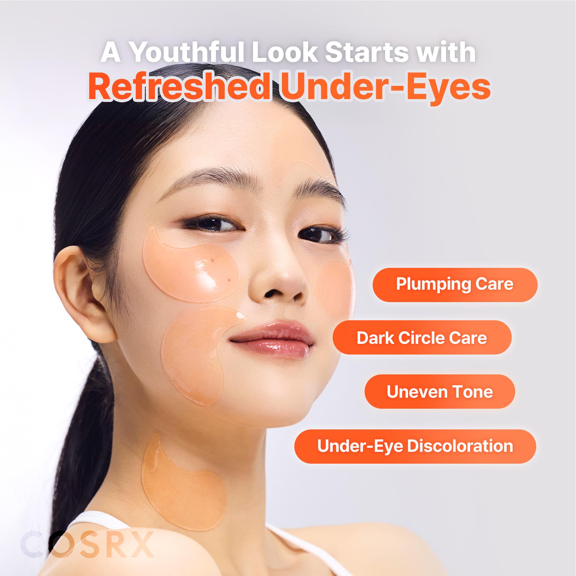 COSRX 5-PDRN Collagen Eye Patches for Dark Circles, 60 Under Eye Patches
