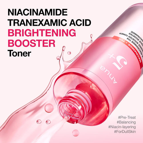 Anua Niacinamide Tranexamic Acid Brightening Booster Toner, 8.45 fl oz | Lightweight Pink Essence Toner for Dark Spot Care, Glow & Skin Clarity, Korean Skincare