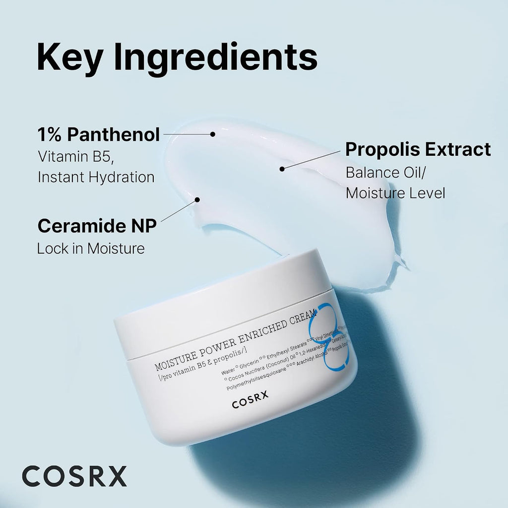 COSRX Hyaluronic Acid Moisturizer with Vitamin B5 & Panthenol, 1.69 fl.oz | Long Lasting Day, Night Hydration for Dry, Sensitive Skin, Propolis, Ceramide Barrier Care, Korean Skin Care