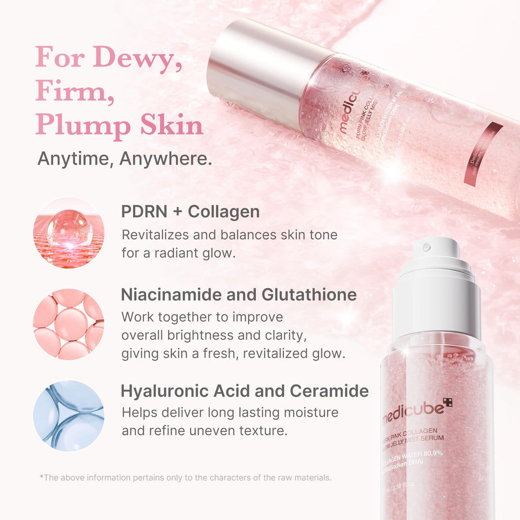 medicube Jelly Mist Serum with Pink PDRN Collagen, 2.02 fl.oz