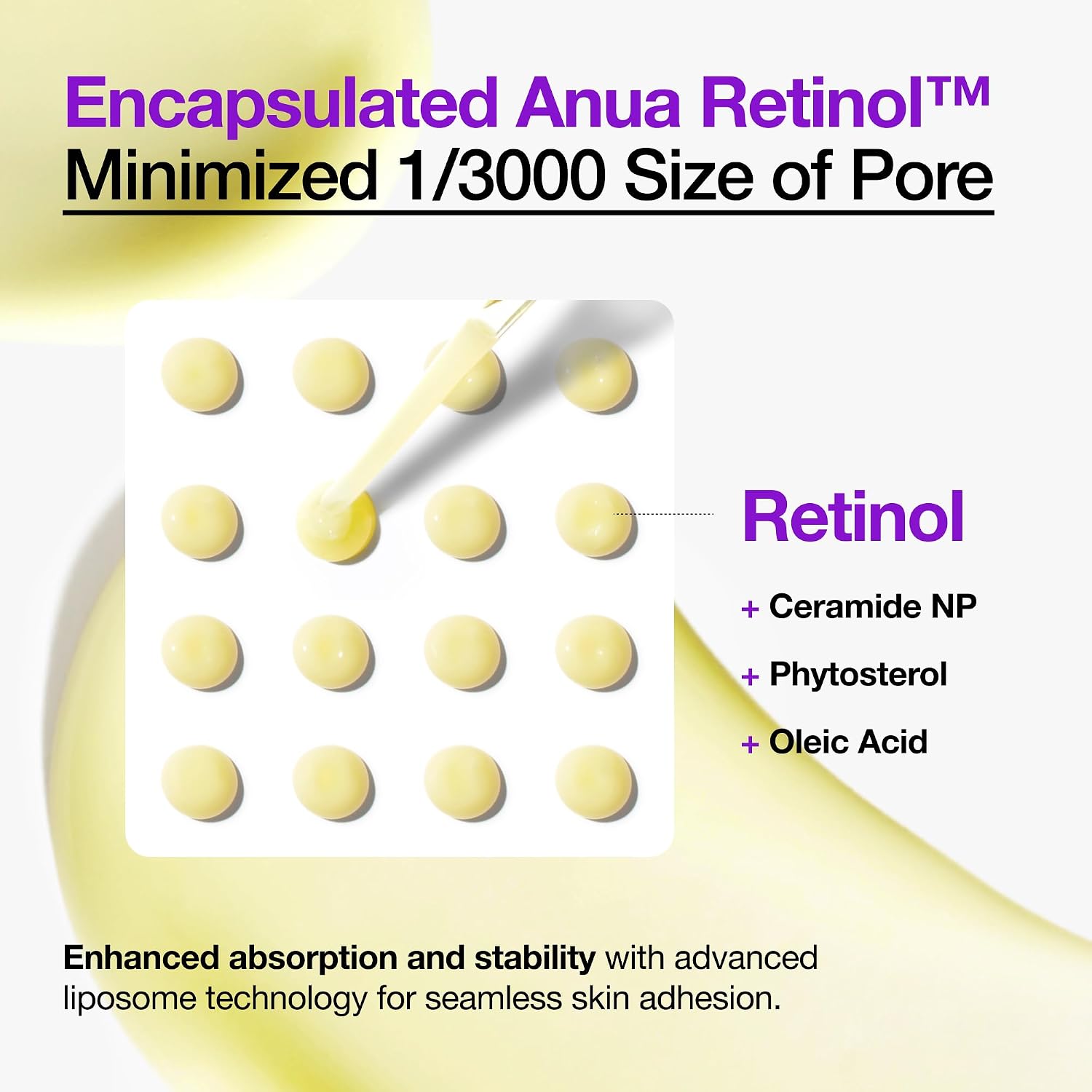 Anua Retinol Serum for Smooth & Renewed Texture, 1.01 fl oz | 0.3% Retinol, 5% Niacinamide, Hydration & Glass Skin, Gentle for Beginners, Korean Skincare