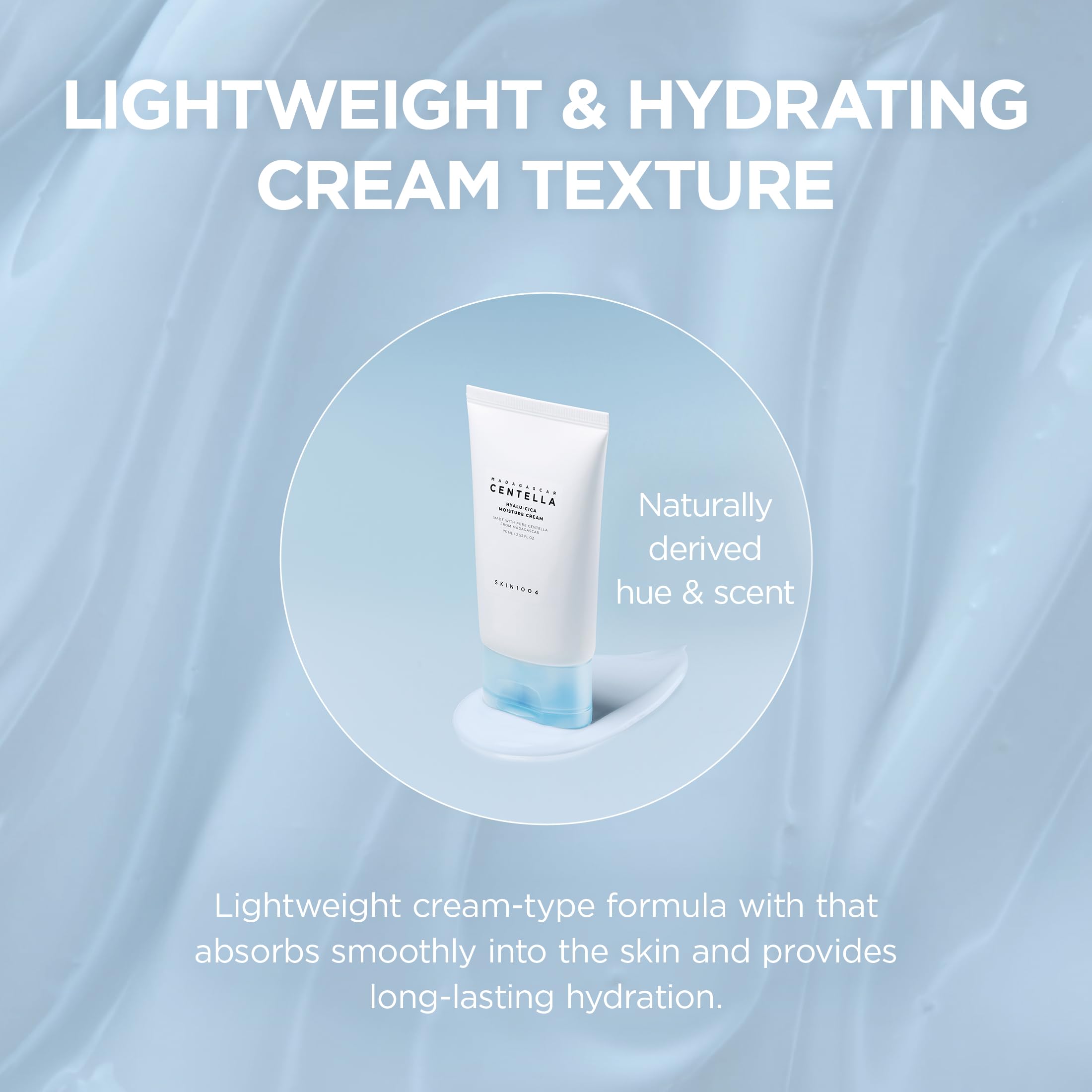 SKIN1004 Hyalu-Cica Moisture Cream, Face Moisturizer with Hyaluronic Acid, Centella Cream for Deep Hydration, Lightweight Nourishing Gel Moisturizer for Face, Korean Skin Care, 2.53 fl oz / 75ml