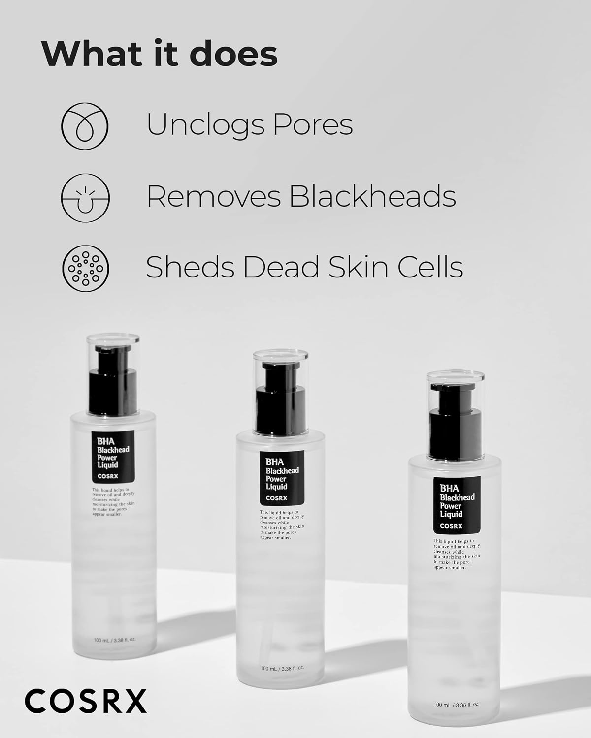COSRX Niacinamide 2% + BHA 4% Blackhead Exfoliant Korean Toner, 3.38fl.oz | Pore Minimizer for Enlarged Pores, Sebum Control, Smooth Texture Care, for All Skin Types, K-Beauty Essential