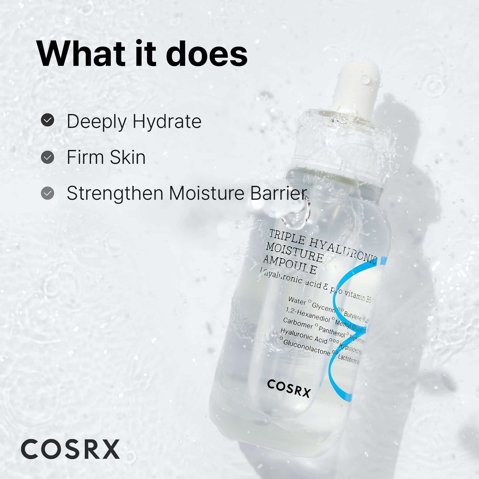 COSRX 3X Hyaluronic Acid Moisture Ampoule For Dry Skin, 1.35 fl.oz