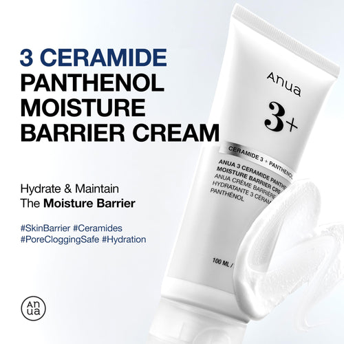 ANUA 3 Ceramide Panthenol Moisture Barrier Cream, 3.38 fl oz