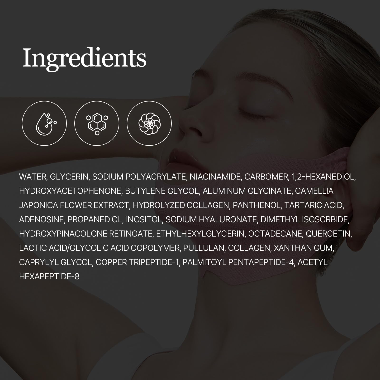 ROUND LAB Camellia Deep Collagen V Lifting Gel Mask 14ea | Double-chin Turkey Neck Instant Face Lifting Mask, Cooling and Depuffing Face Toning Belt, Firming Sagging Skin, Korean Skin Care, 10g/0.35oz