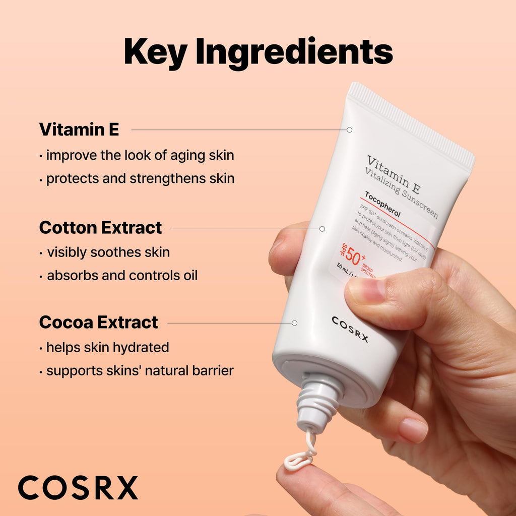 COSRX Airy-Light Clear Sunscreen Stick with Vitamin E&C, SPF 50, 0.67 oz | Korean Suncreen Stick Suncare Sunblock, Lightweight, No White Cast, Water resistant, Oil Control Matte Sunscreen for Face