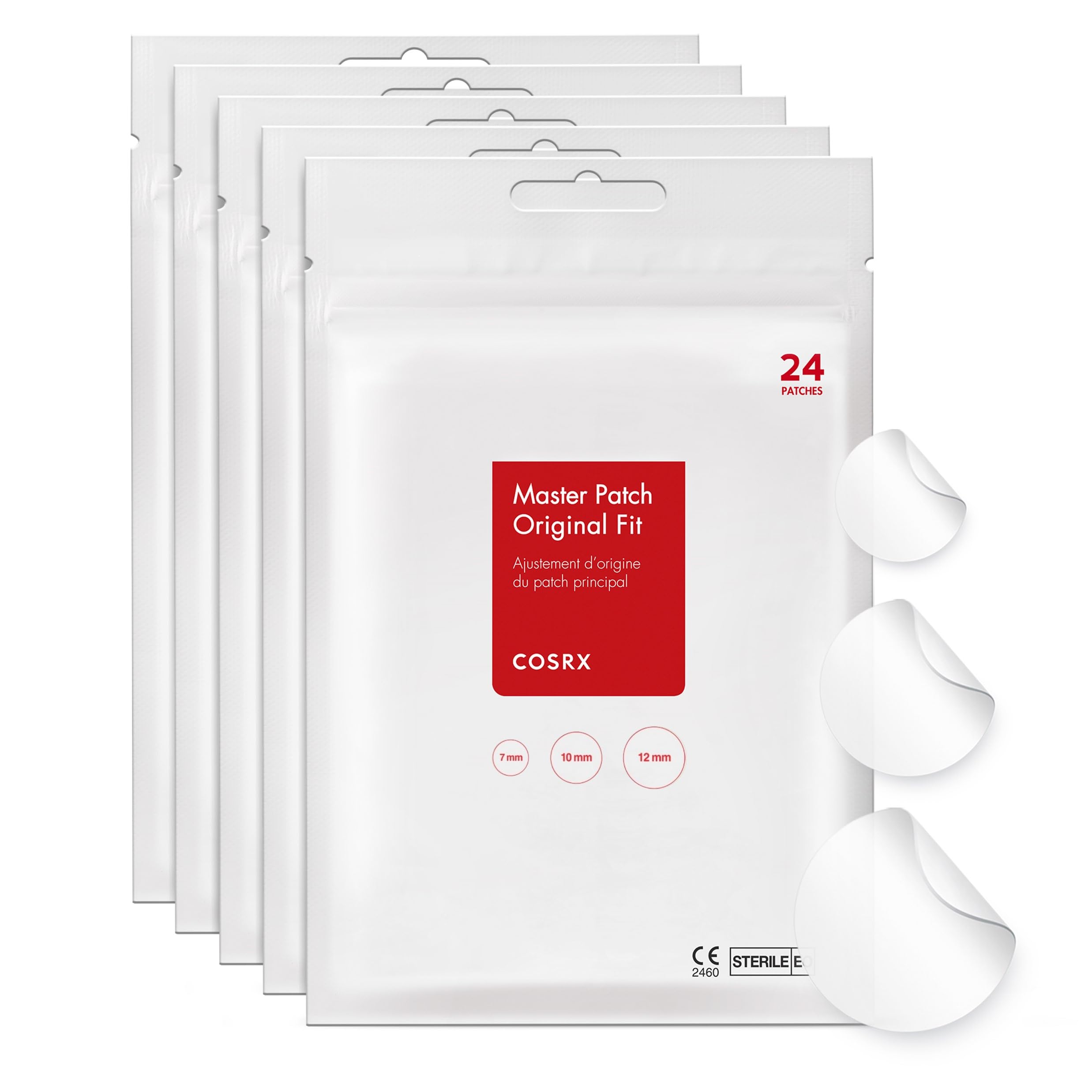 COSRX Acne Pimple Patches Absorbing Hydrocolloid Spot, 3 Size (72 Count) | Pimple Stickers for Blemishes and Zits Cover, Absorbs Zits & Blemish, Spot Stickers for Face and Body, Korean Skin Care