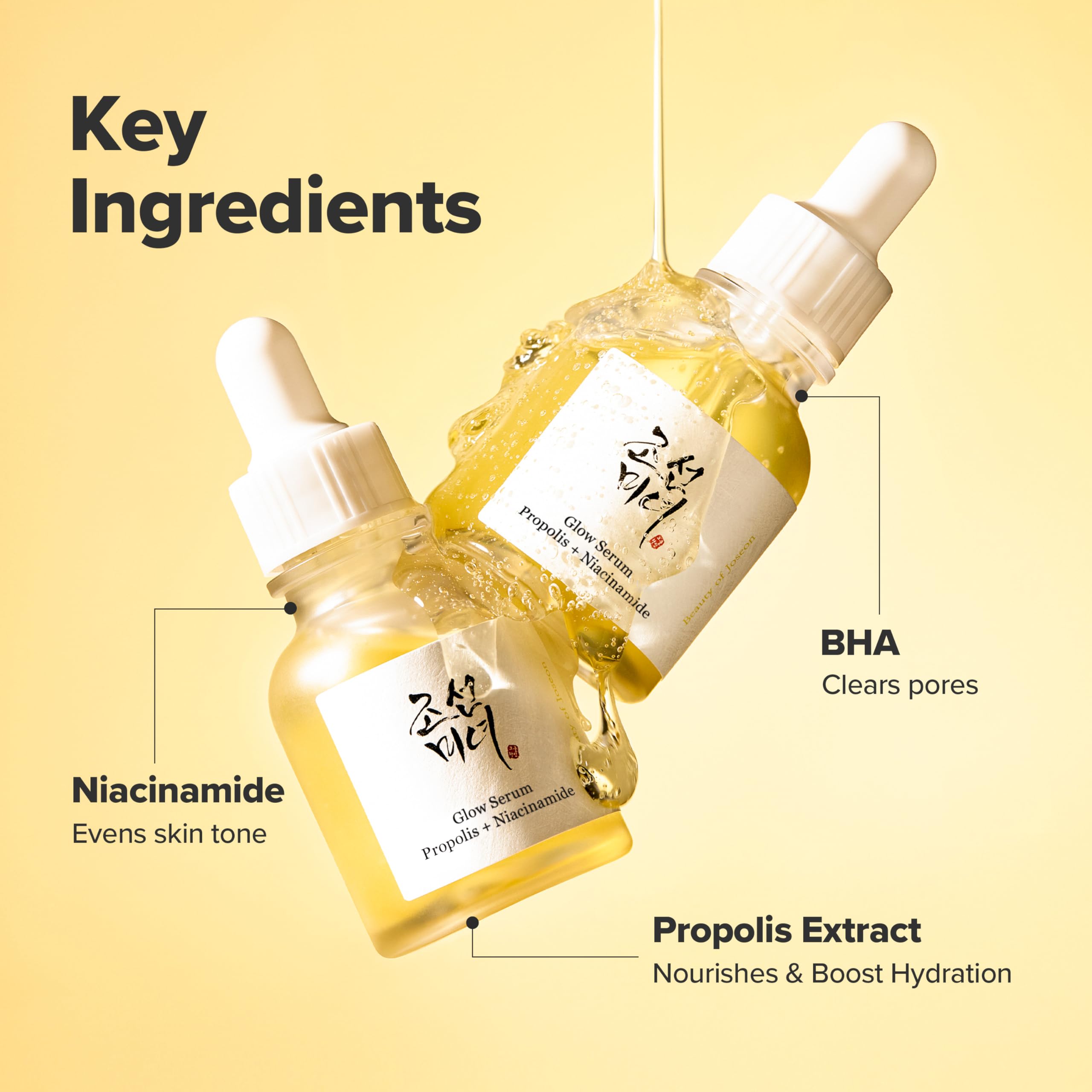 Beauty of Joseon Glow Serum Propolis and Niacinamide Hydrating Facial Soothing Moisturizer for Irritated Uneven Skin Tone, Korean Skin Care, 60ml, 2 Fl.Oz