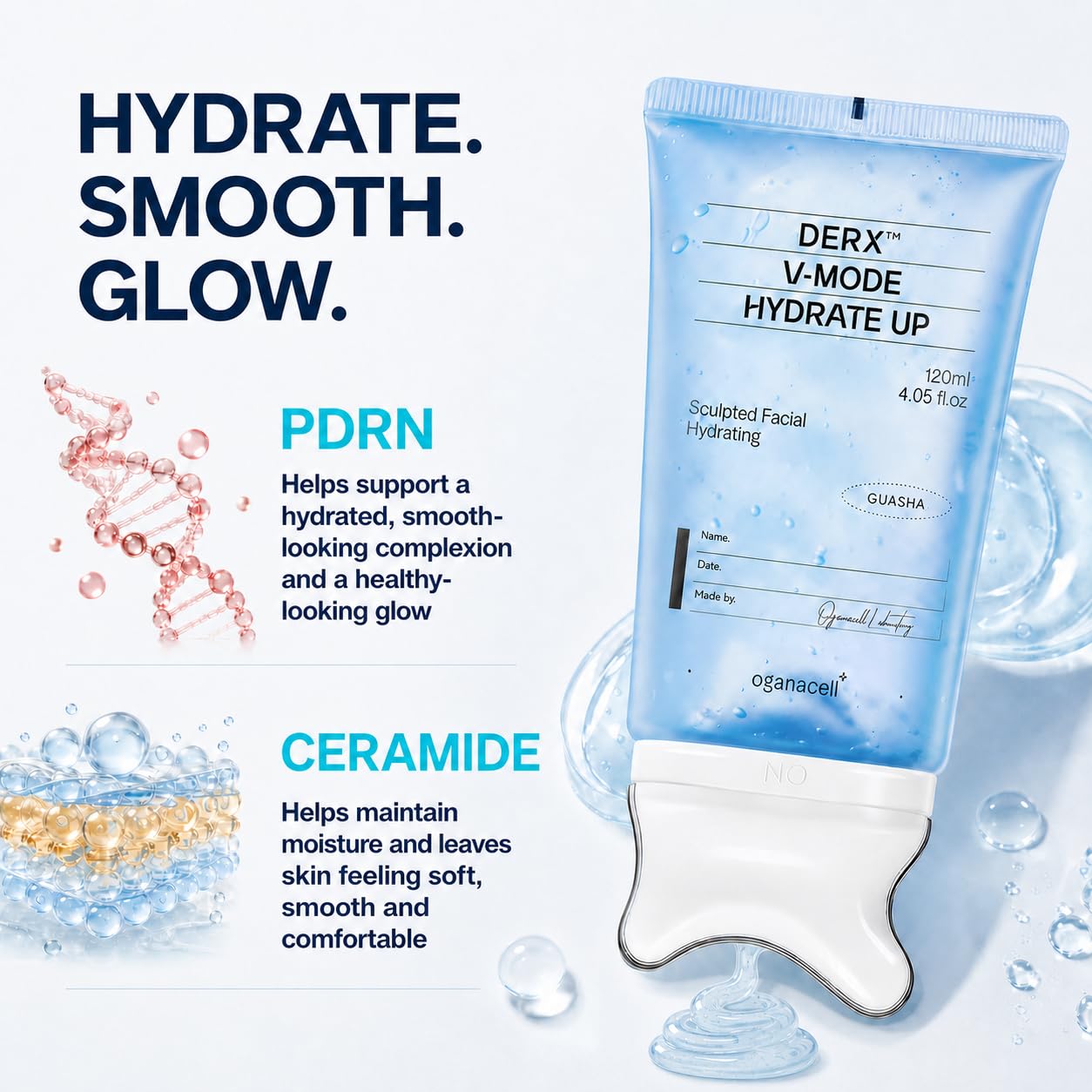 OGANA CELL PDRN Neck Cream For Lifting & Firming,Gua Sha Cream With Neck Massager For Contour Care Including Jawline & Neck, Extra Large Size For Long-Term Use With Korean Skincare 4.05 fl.oz