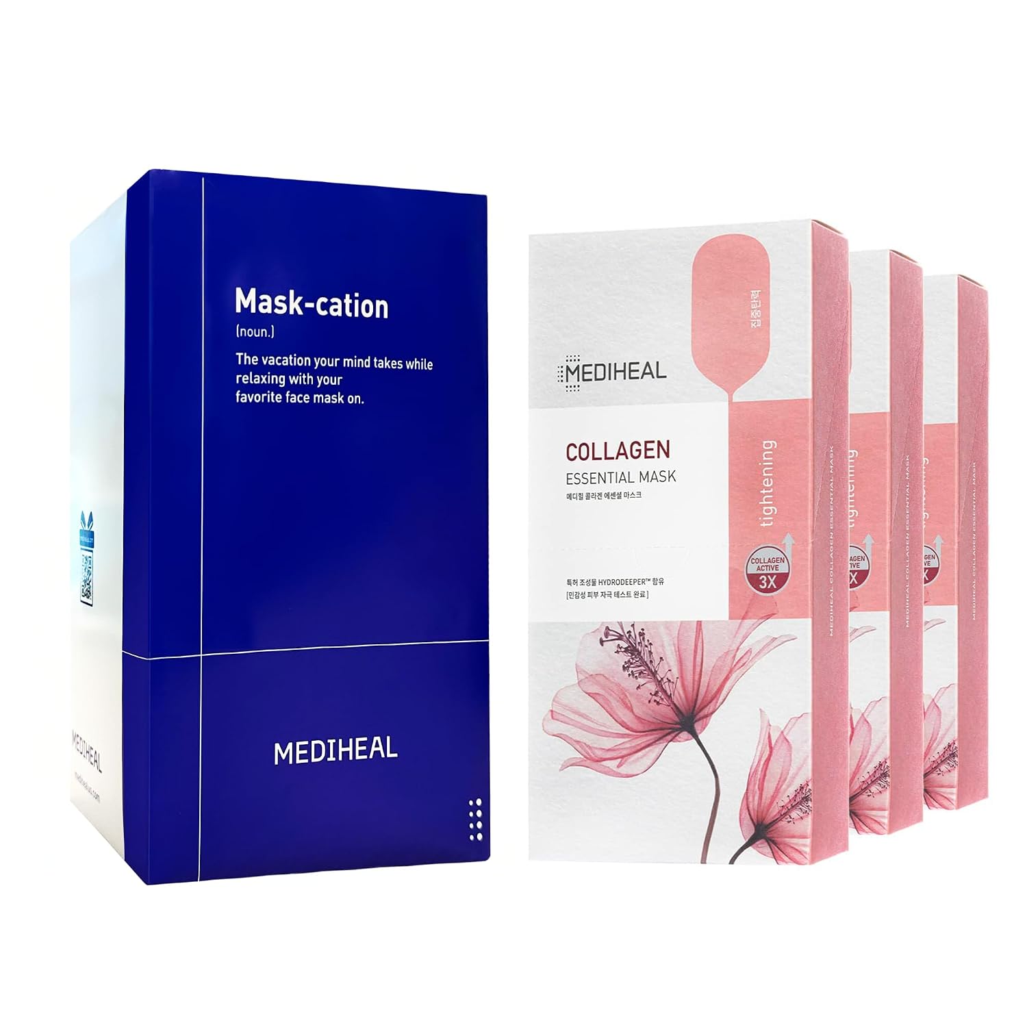 Mediheal Best Korean Hyaluronate Watermide Essential Face Mask - Hydrating and Moisturizing Sheet Masks With Hyalu Active 3x For All Skin Types (10 Count)