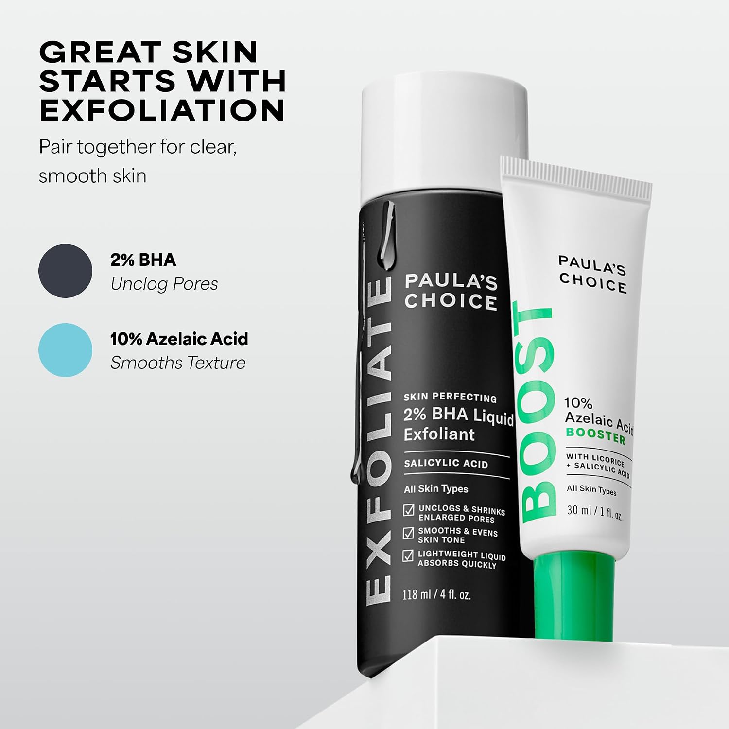 Paula's Choice BOOST 10% Azelaic Acid Booster Cream Gel, 1 Fl Oz | Oil-Free Serum Fades Discoloration & Post-Blemish Marks with Licorice Extract & Salicylic Acid, Fragrance-Free