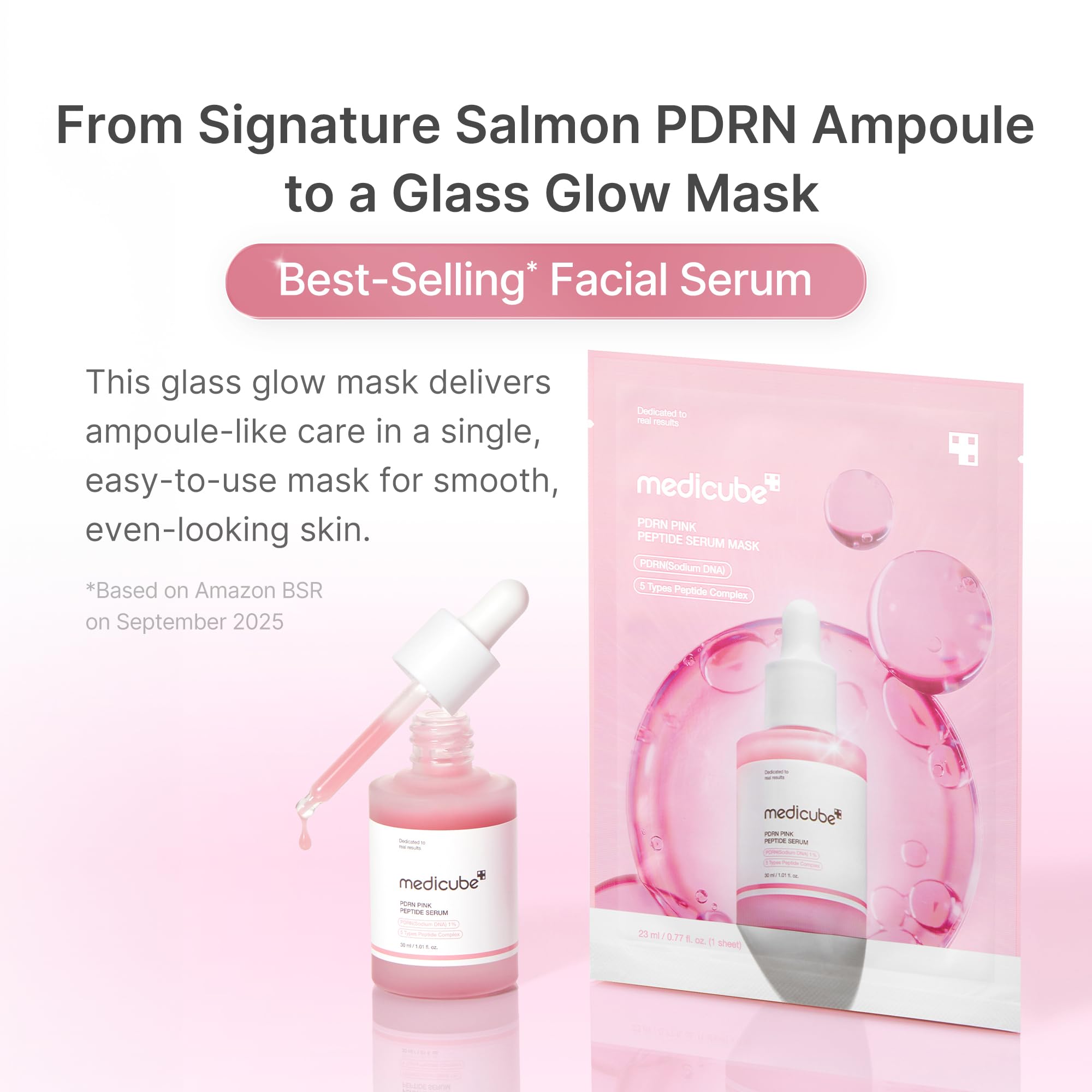 medicube PDRN Pink Peptide Ampoule Sheet Mask 10EA