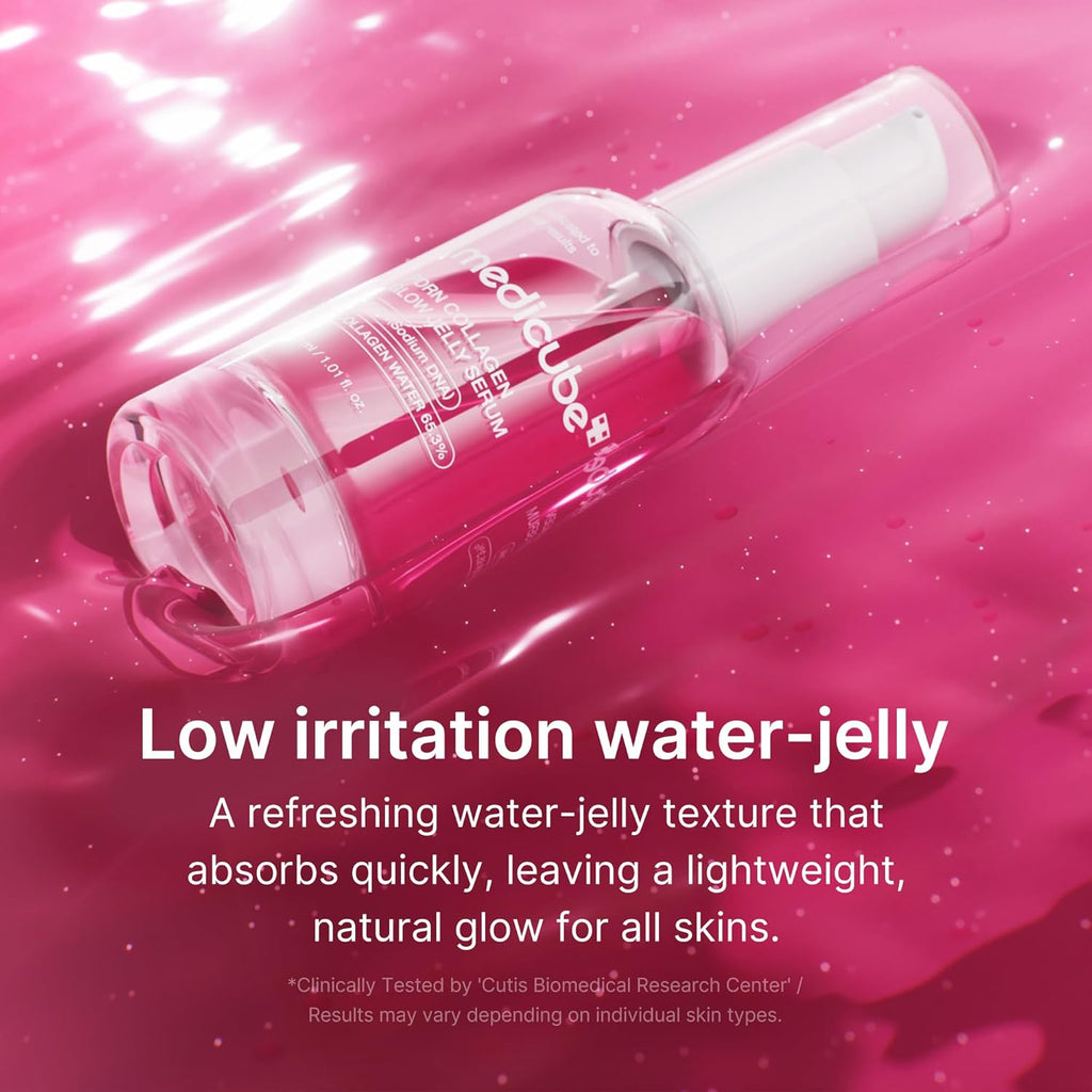 medicube PDRN Pink Collagen Glow Jelly Serum | Lightweight Water-Jelly For Plump & Supple Skin - Radiance & Elasticity Care, Korean Skin Care 1.01 fl.oz