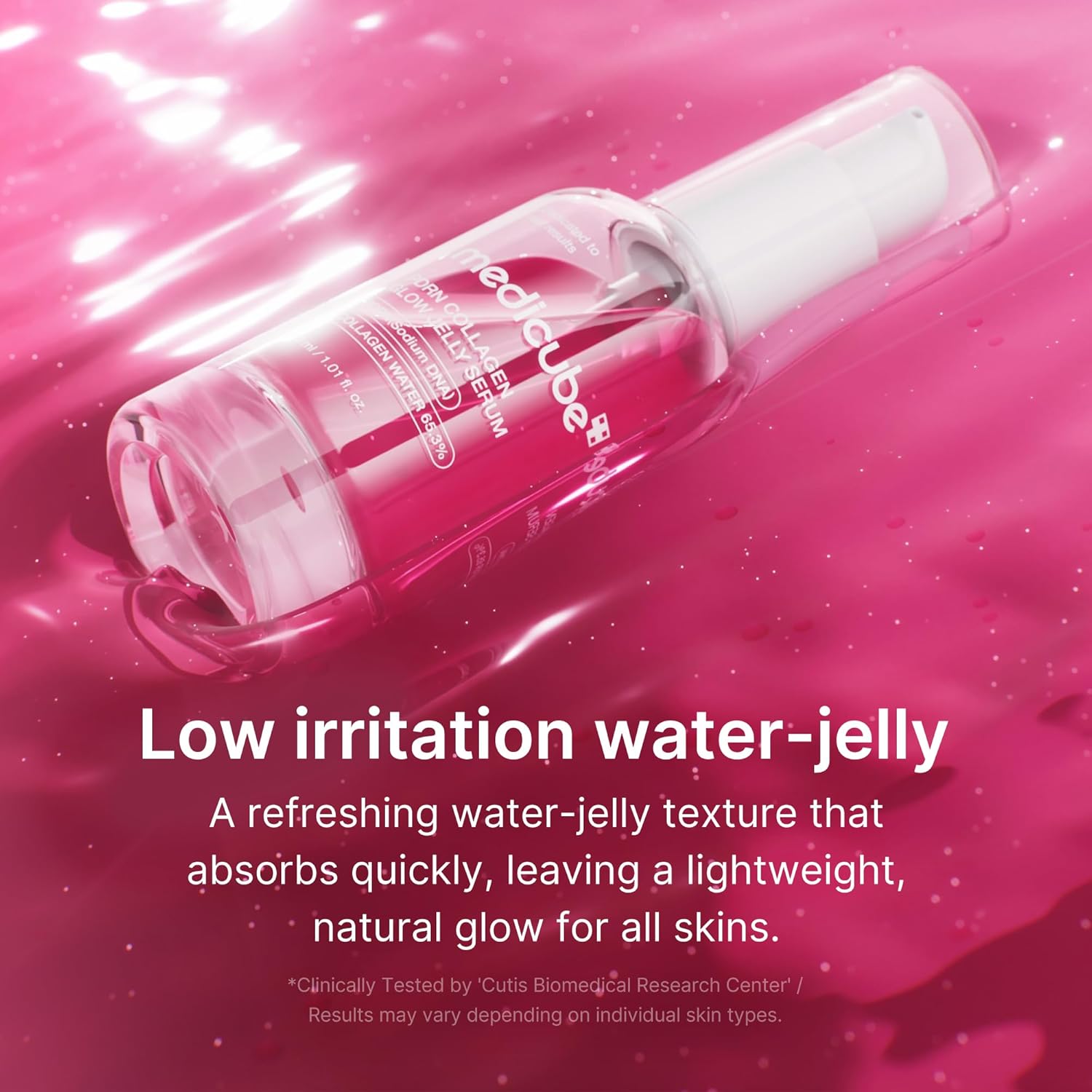 medicube PDRN Pink Collagen Glow Jelly Serum | Lightweight Water-Jelly For Plump & Supple Skin - Radiance & Elasticity Care, Korean Skin Care 1.01 fl.oz