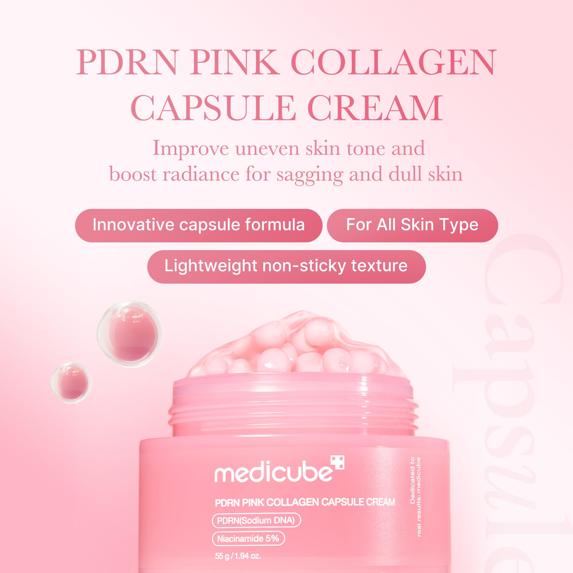 medicube PDRN Face & Neck Firming Duo: Gua Sha Cream and Capsule Cream